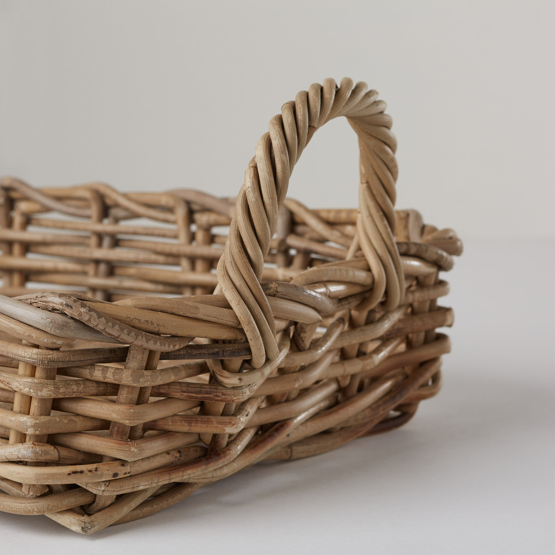 House Additions Rattan Tray Basket in Grey & Reviews Wayfair UK