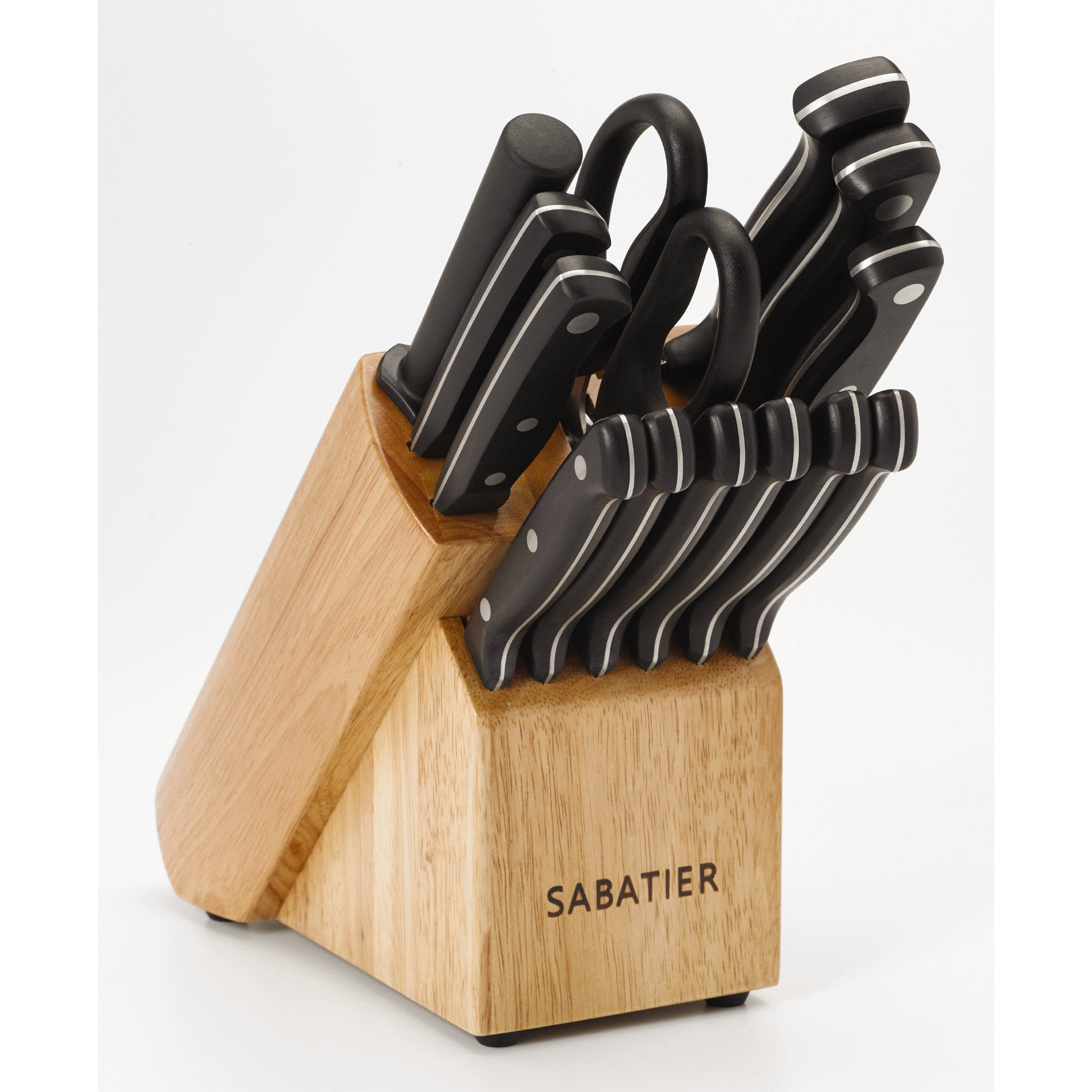 Sabatier 14 Piece Stamped Triple Rivet Knife Block Set Wayfair