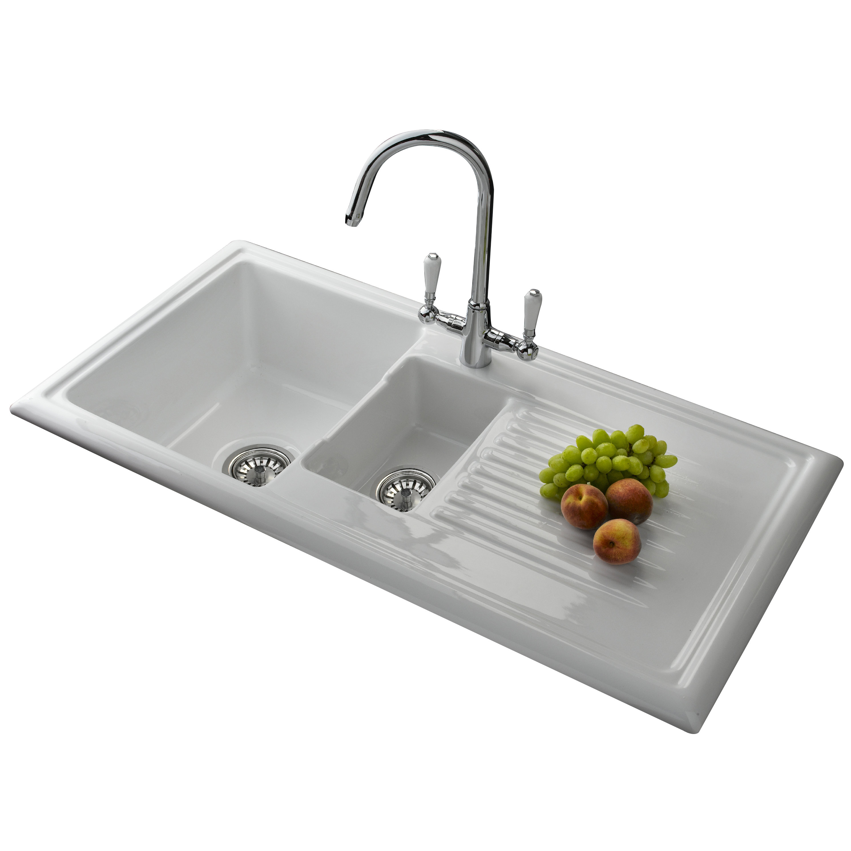 101cm x 52.5cm 1 1/2 Inset Kitchen Sink with Elbe Tap and Waste by 