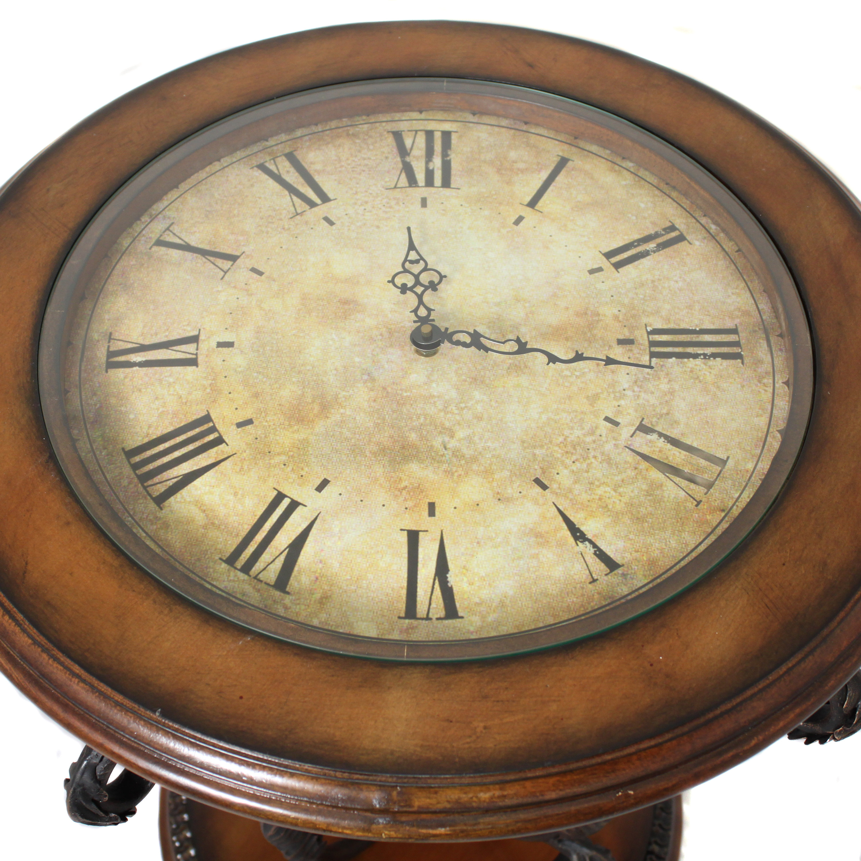 Ec World Imports Casa Cortes Round Clock Coffee And End Table Ec World Imports Casa Cortes Round Clock Coffee And End Table