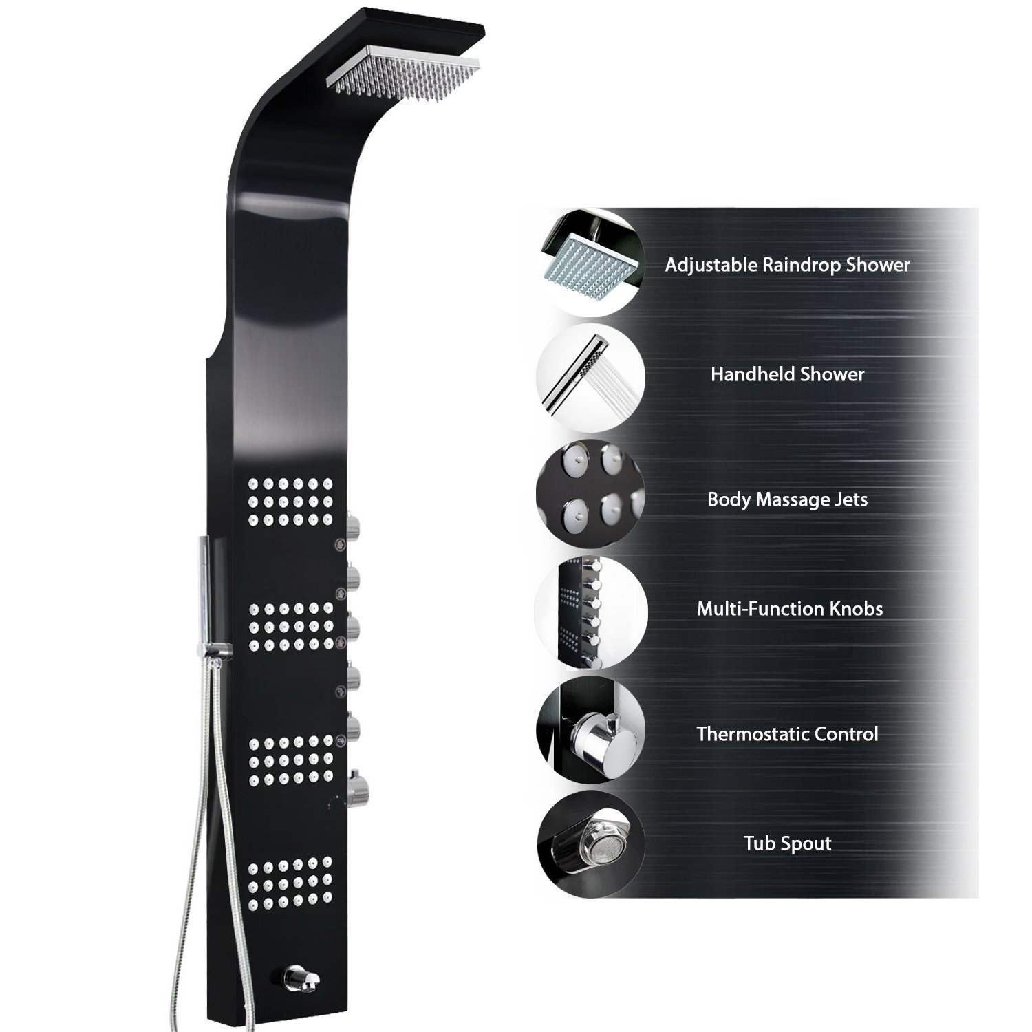 GoldenVantage 59" Thermostatic Tower Rainfall Shower Panel System & Reviews Wayfair