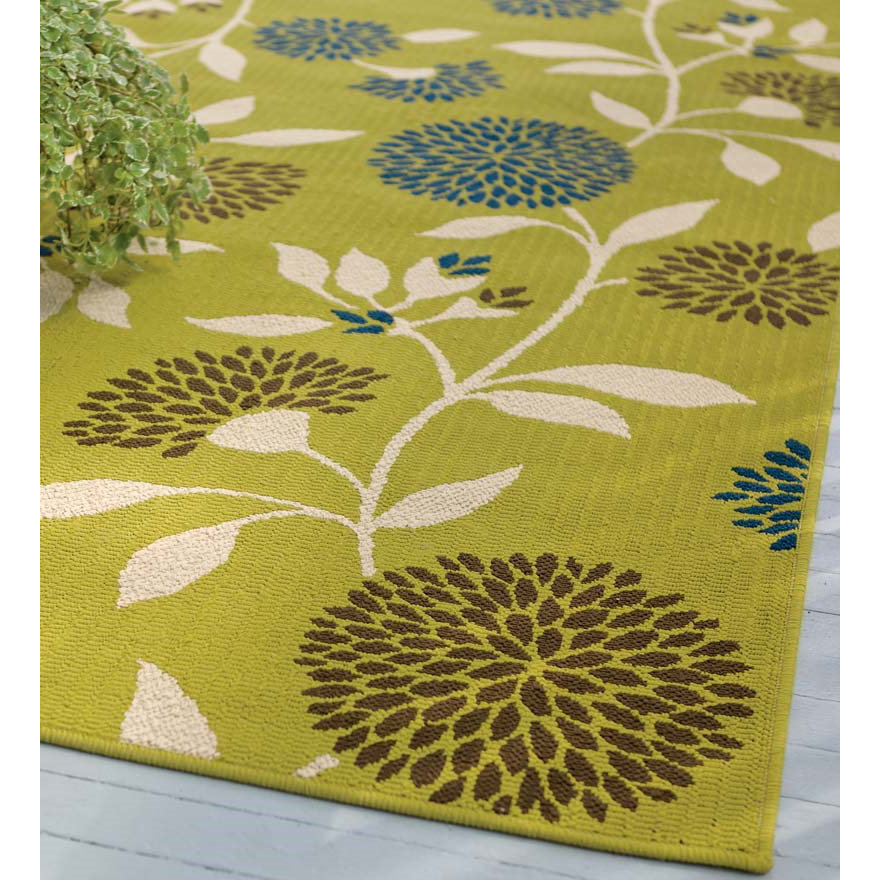 Plow & Hearth Floral Surry Rug Green Indoor/Outdoor Area Rug & Reviews