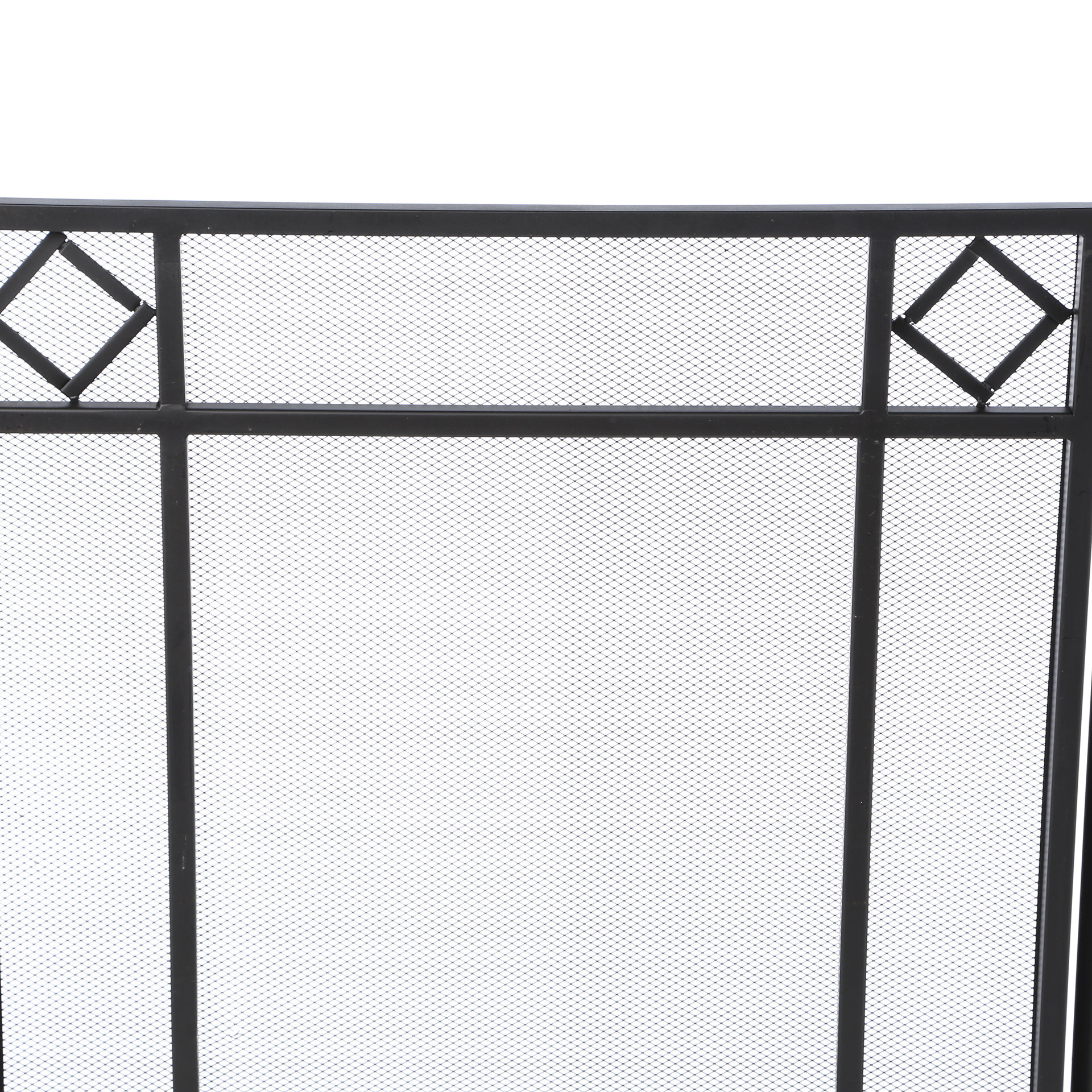 Uniflame 3 Panel Wrought Iron Fireplace Screen with Diamond Design