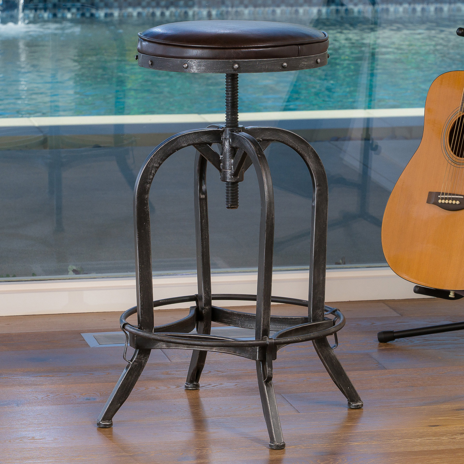 Mercury Row Adjustable Height Swivel Bar Stool &amp; Reviews | Wayfair