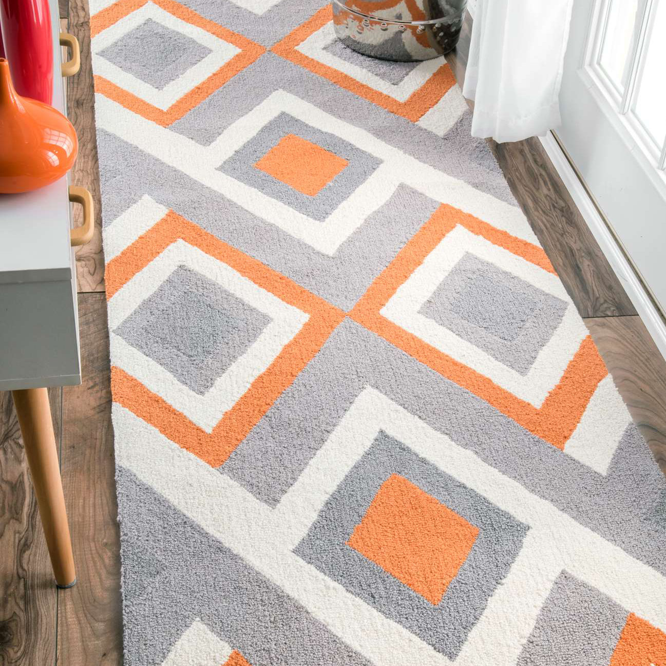 Isenberg HandHooked Orange/Gray Area Rug & Reviews AllModern