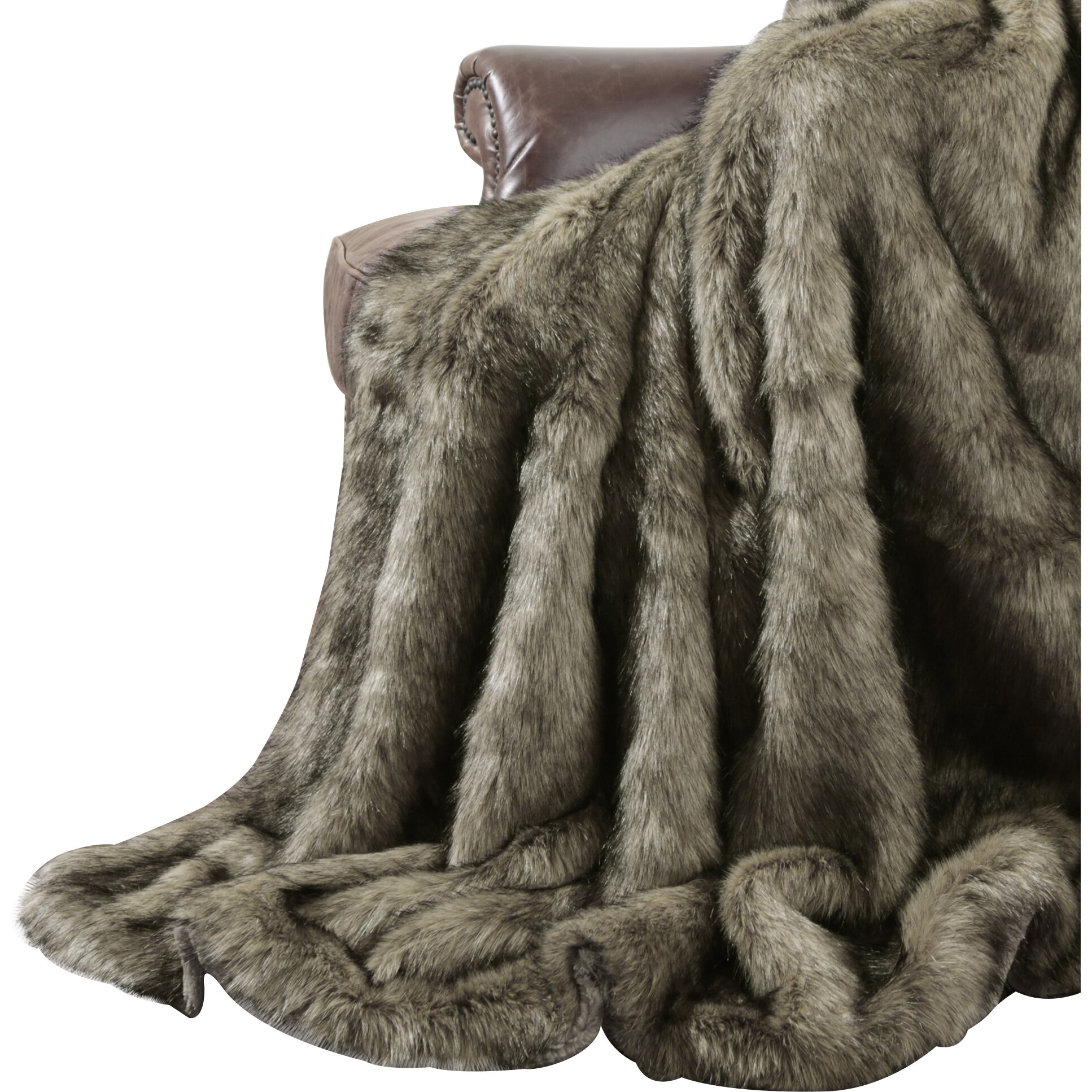 Wild Mannered Tawny Fox Faux Fur Throw Blanket & Reviews | Wayfair