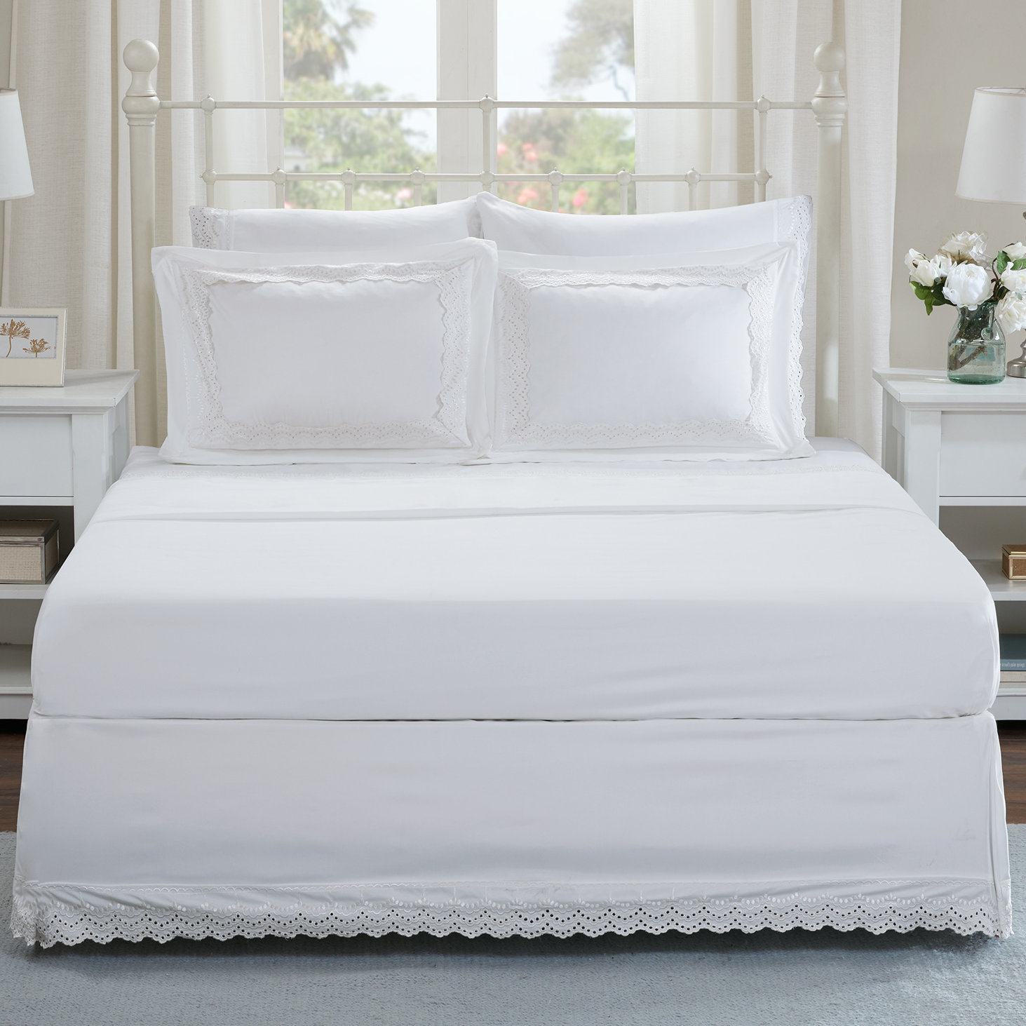 Ardley Eyelet Embroidered Shams and Bed Skirt Set Joss & Main