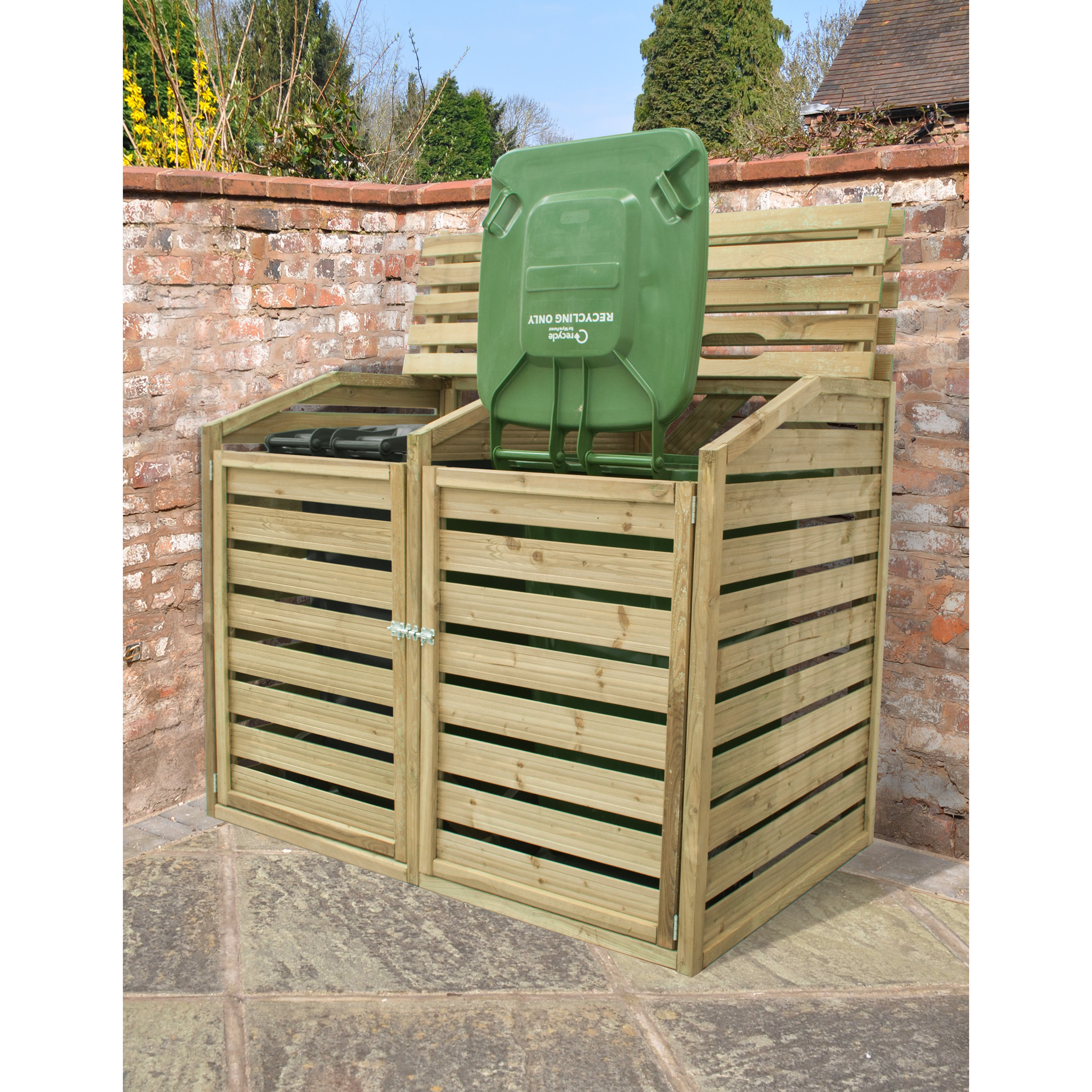 Forest Garden Wooden Double Bin Store & Reviews Wayfair UK