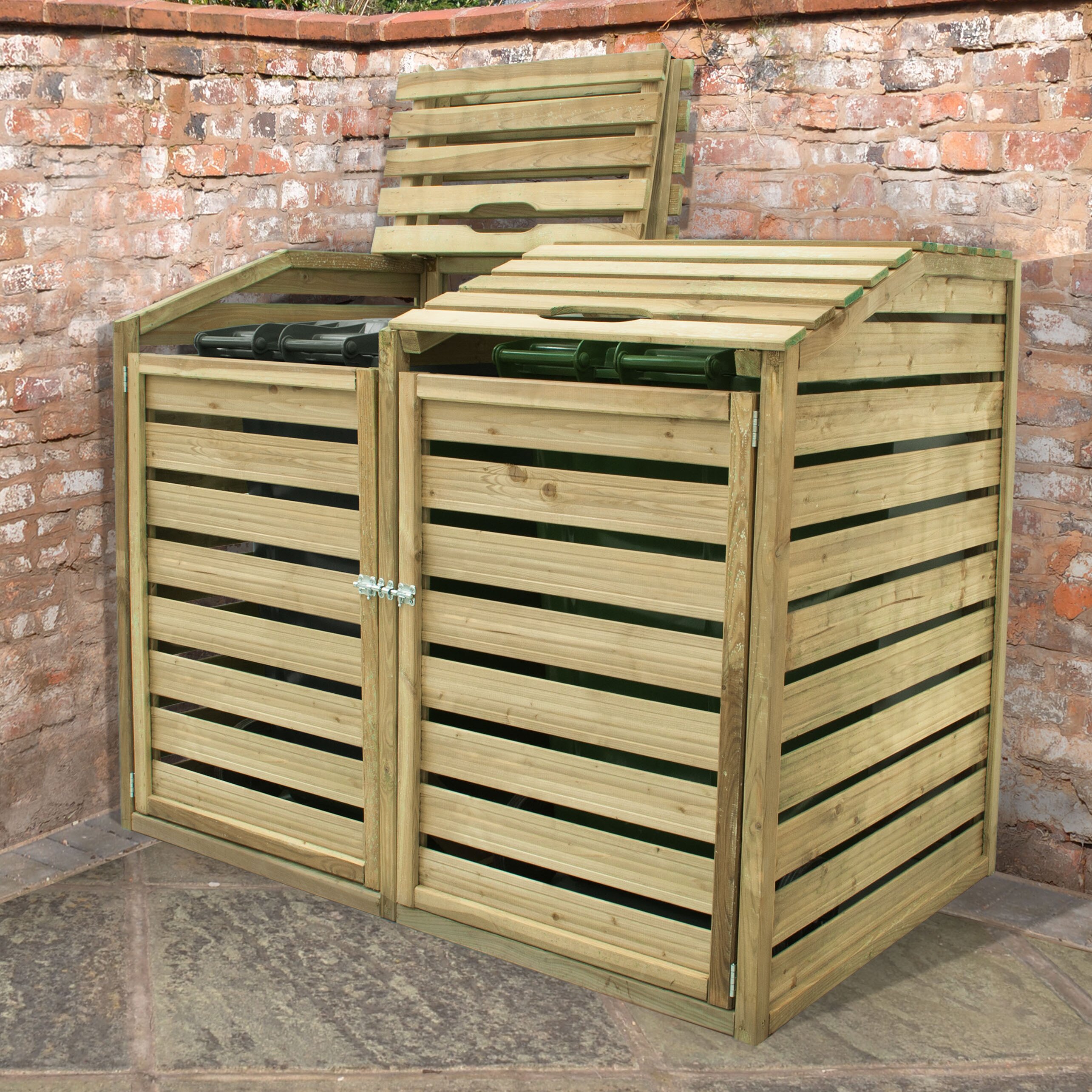 Forest Garden Wooden Double Bin Store & Reviews | Wayfair UK