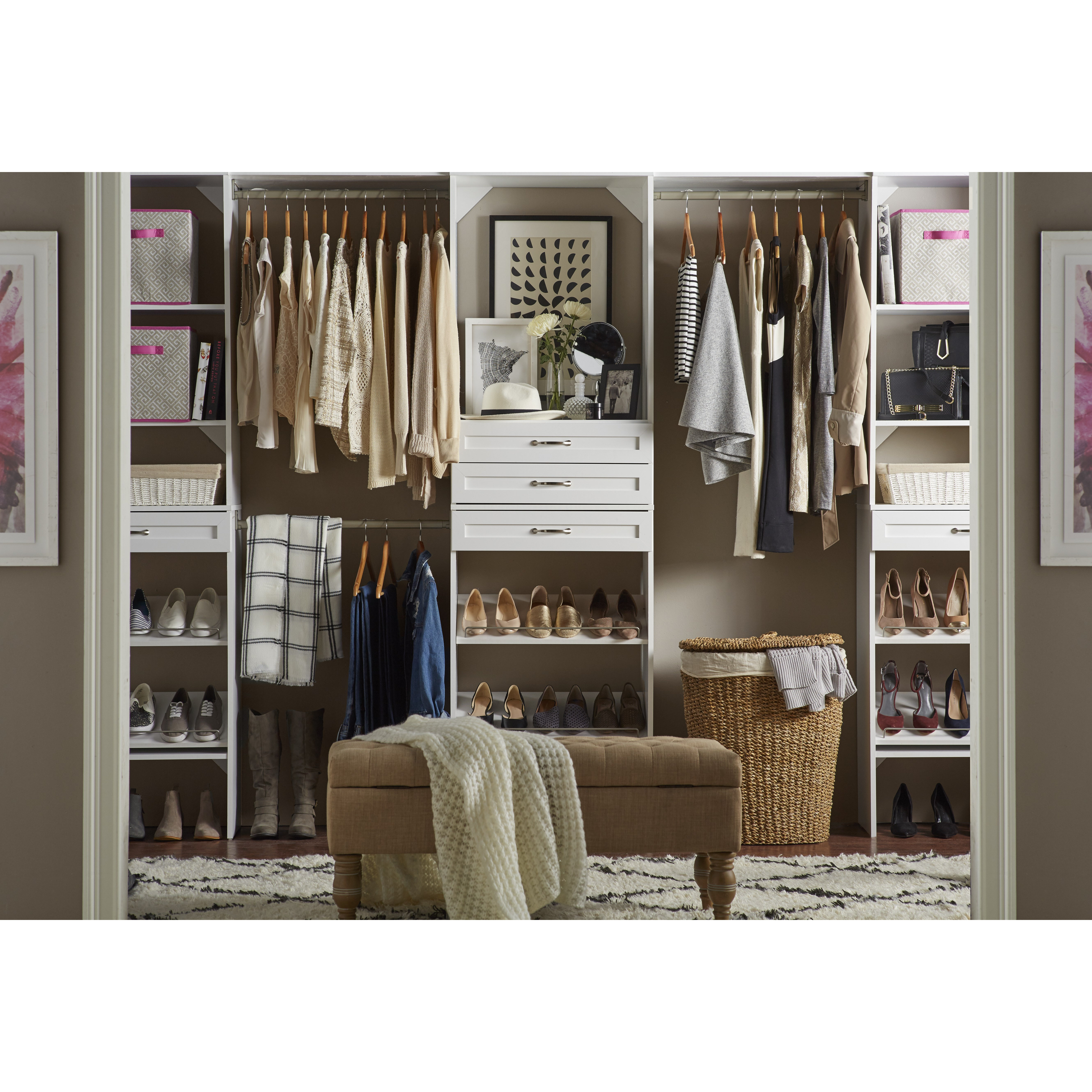 Closetmaid Shoe Anizer White 4 Tier Standing Shoe Rack