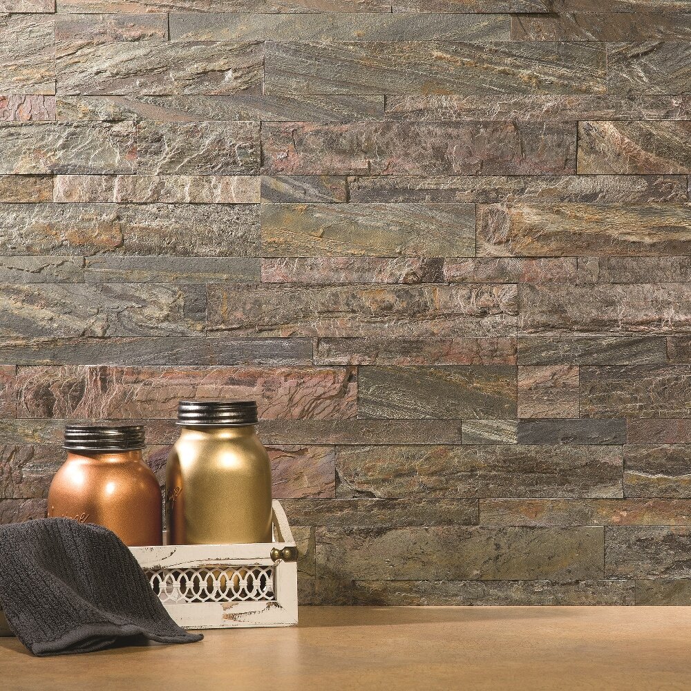 Aspect 6quot; x 24quot; Natural Stone Peel  Stick Mosaic Tile in Weathered Quartz  Reviews  Wayfair