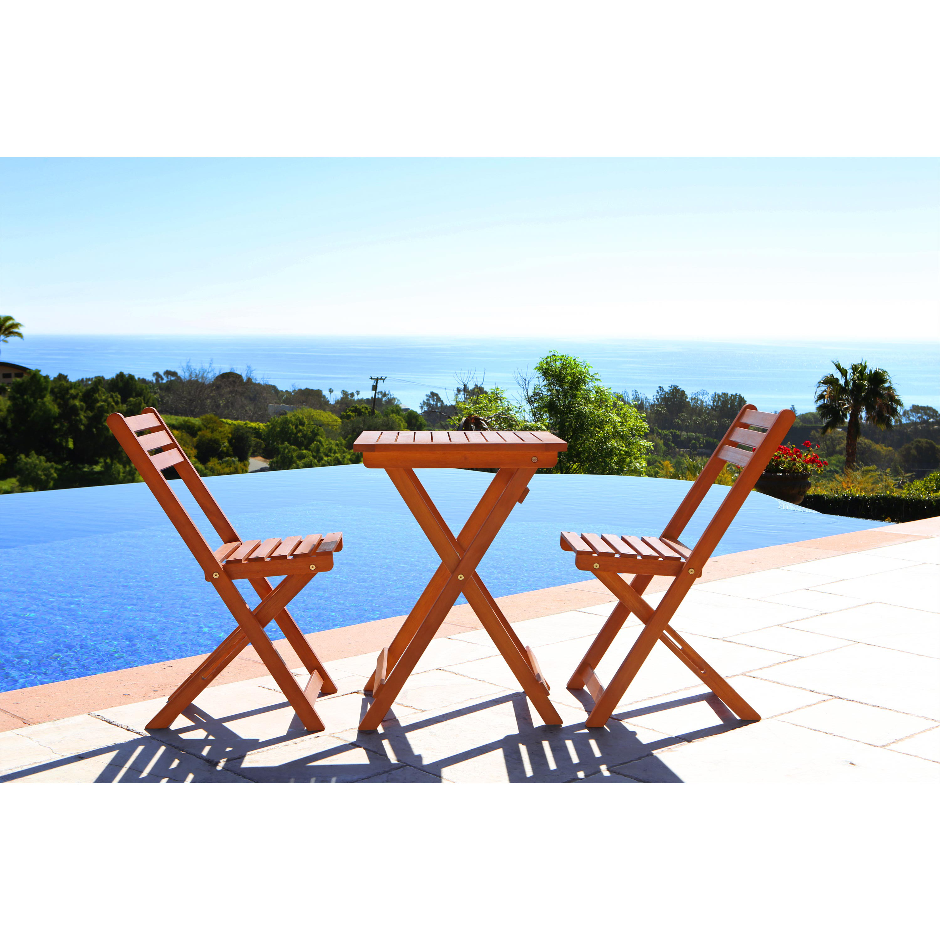 Two Person Patio Dining Sets You Ll Love Wayfair Eucalyptus 3 Piece Folding Dining Set