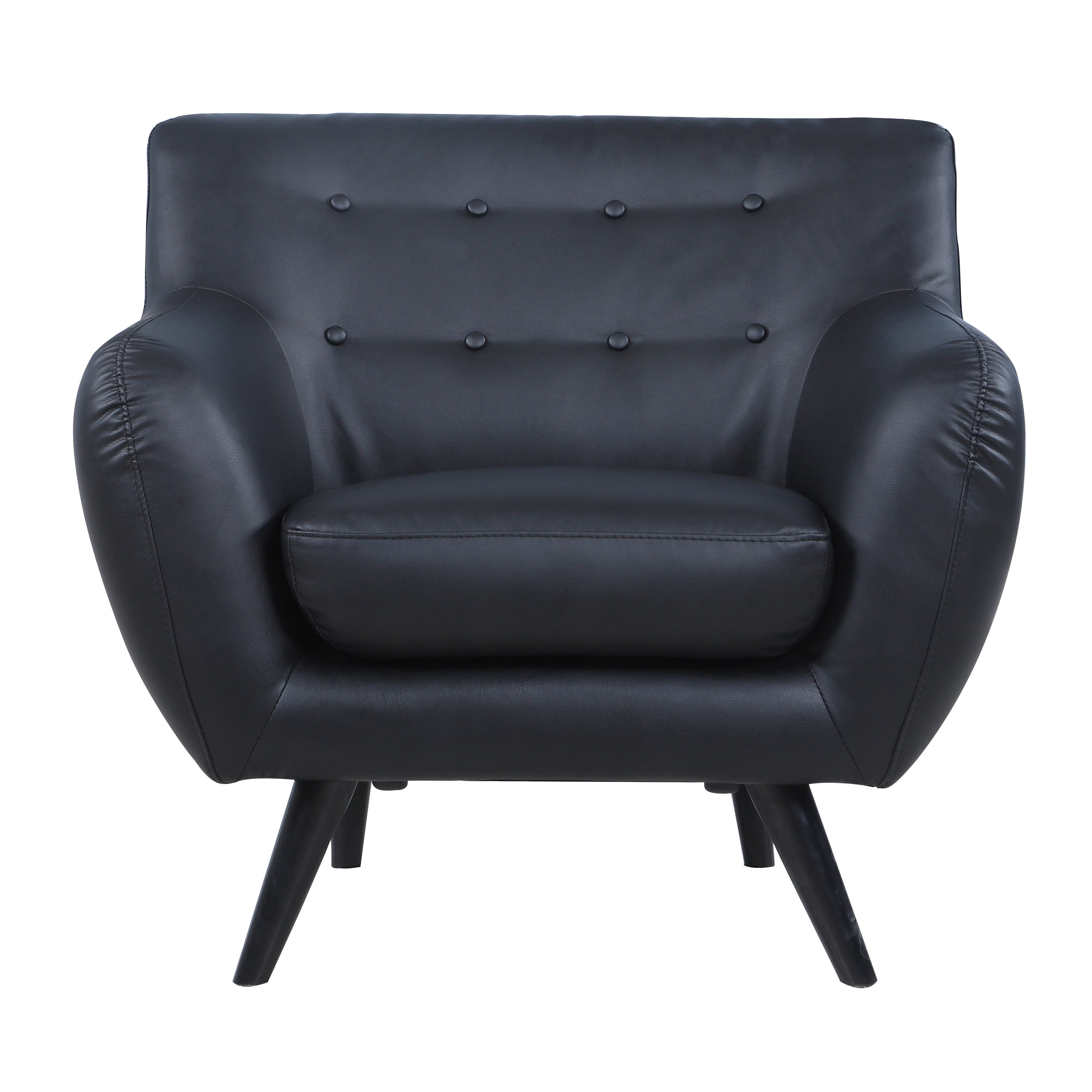 Madison Home USA Mid Century Modern Tufted Bonded Leather Club Chair