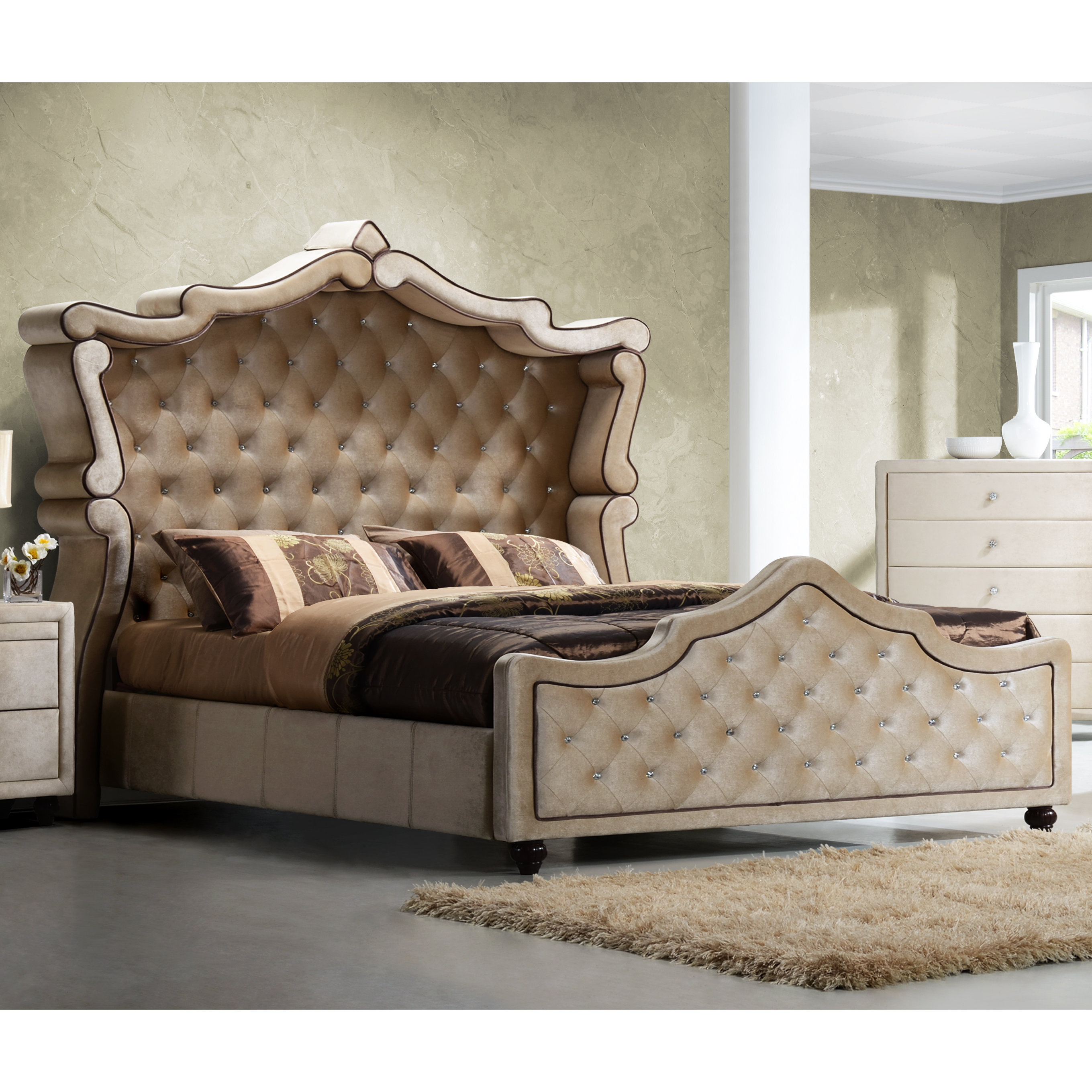 Meridian Furniture USA Diamond Upholstered Panel Bed & Reviews Wayfair