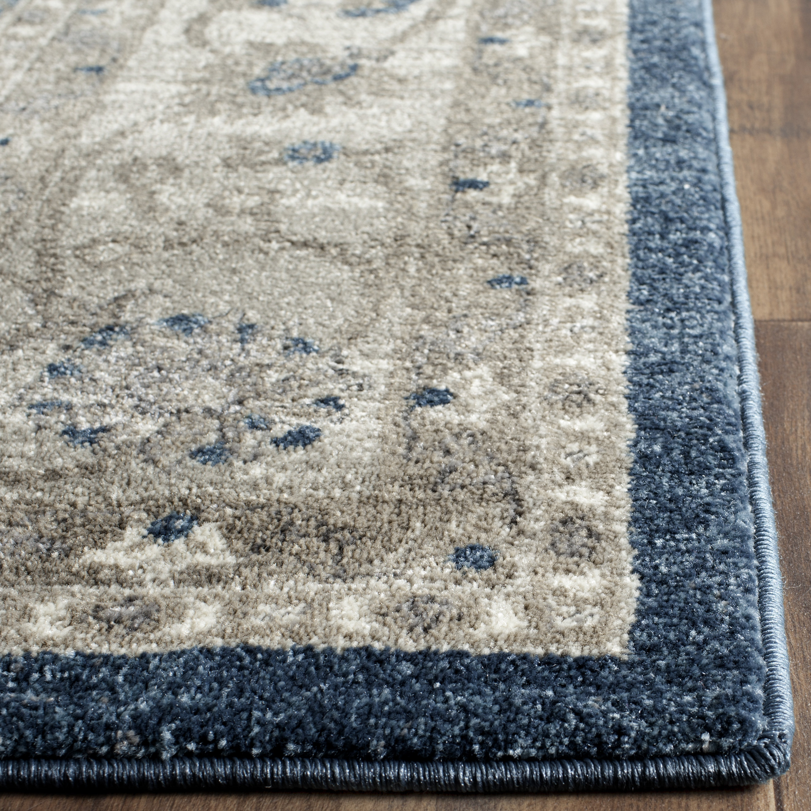 blue and beige rug