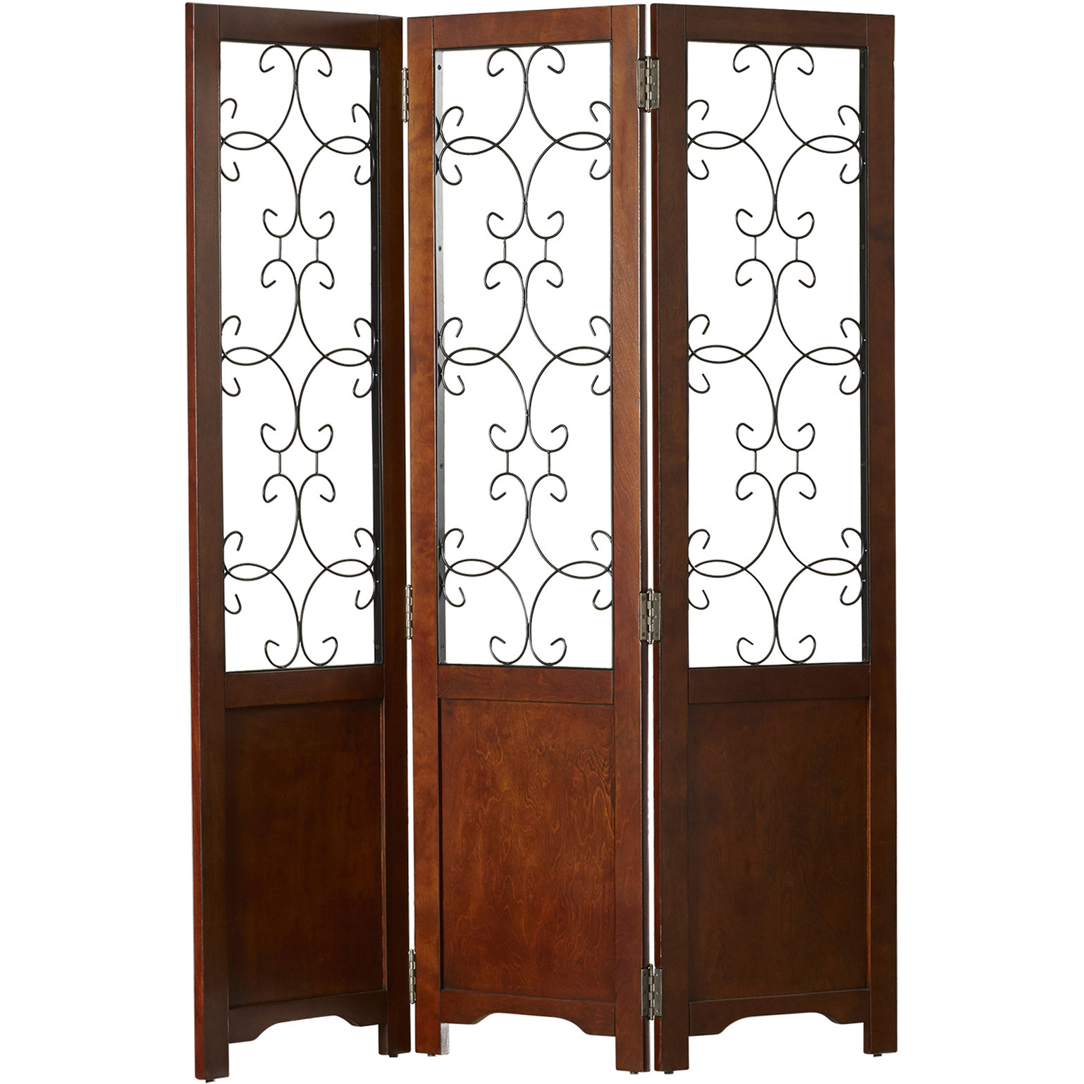 Darby Home Co 68.25" x 56.13" Reece Scroll 3 Panel Room Divider Wayfair