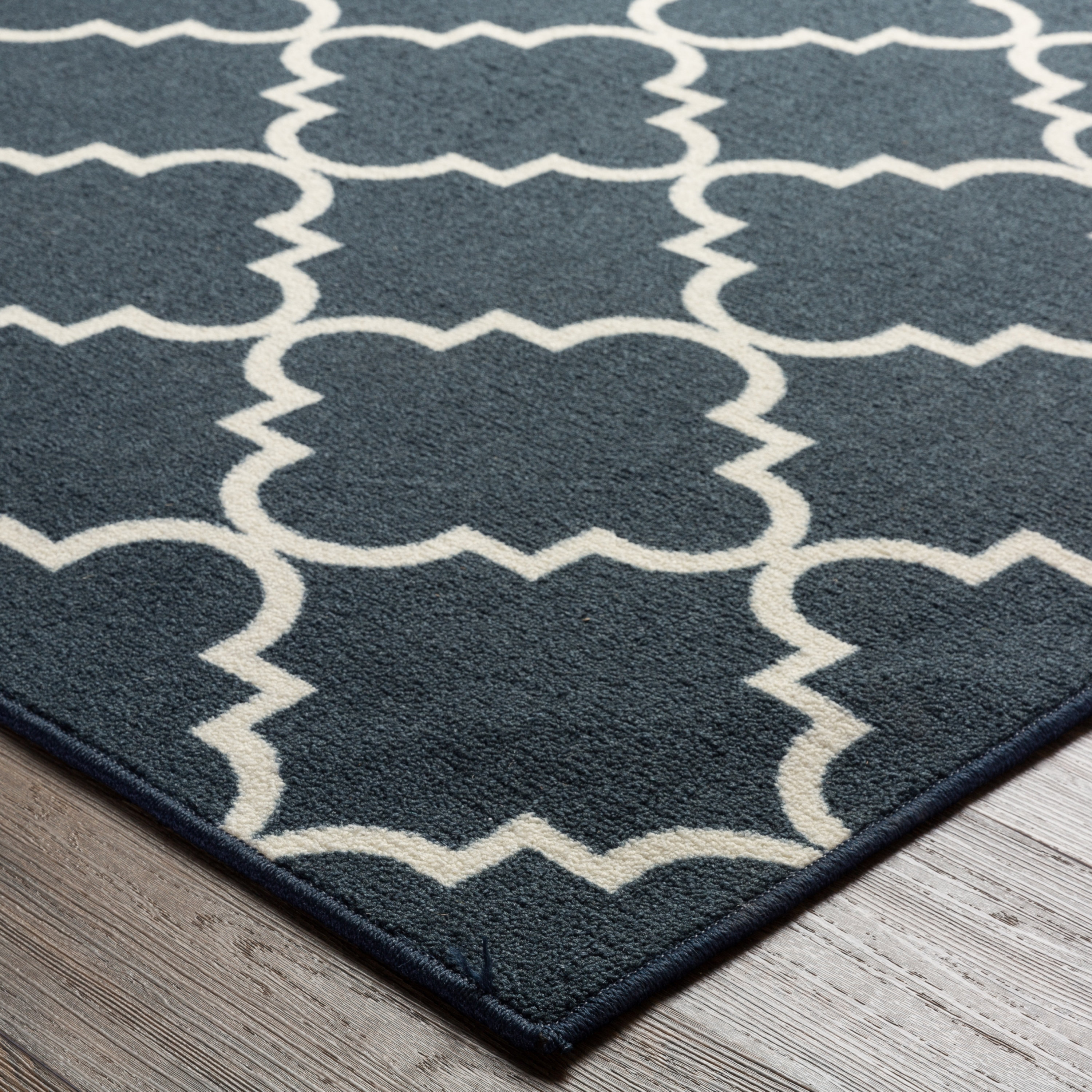 Charlton Home Hanley Navy Blue & White Area Rug & Reviews | Wayfair.ca