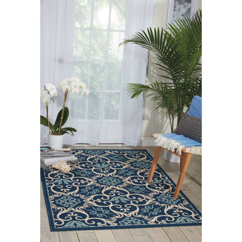 Cassie Navy Indoor/Outdoor Rug & Reviews Joss & Main