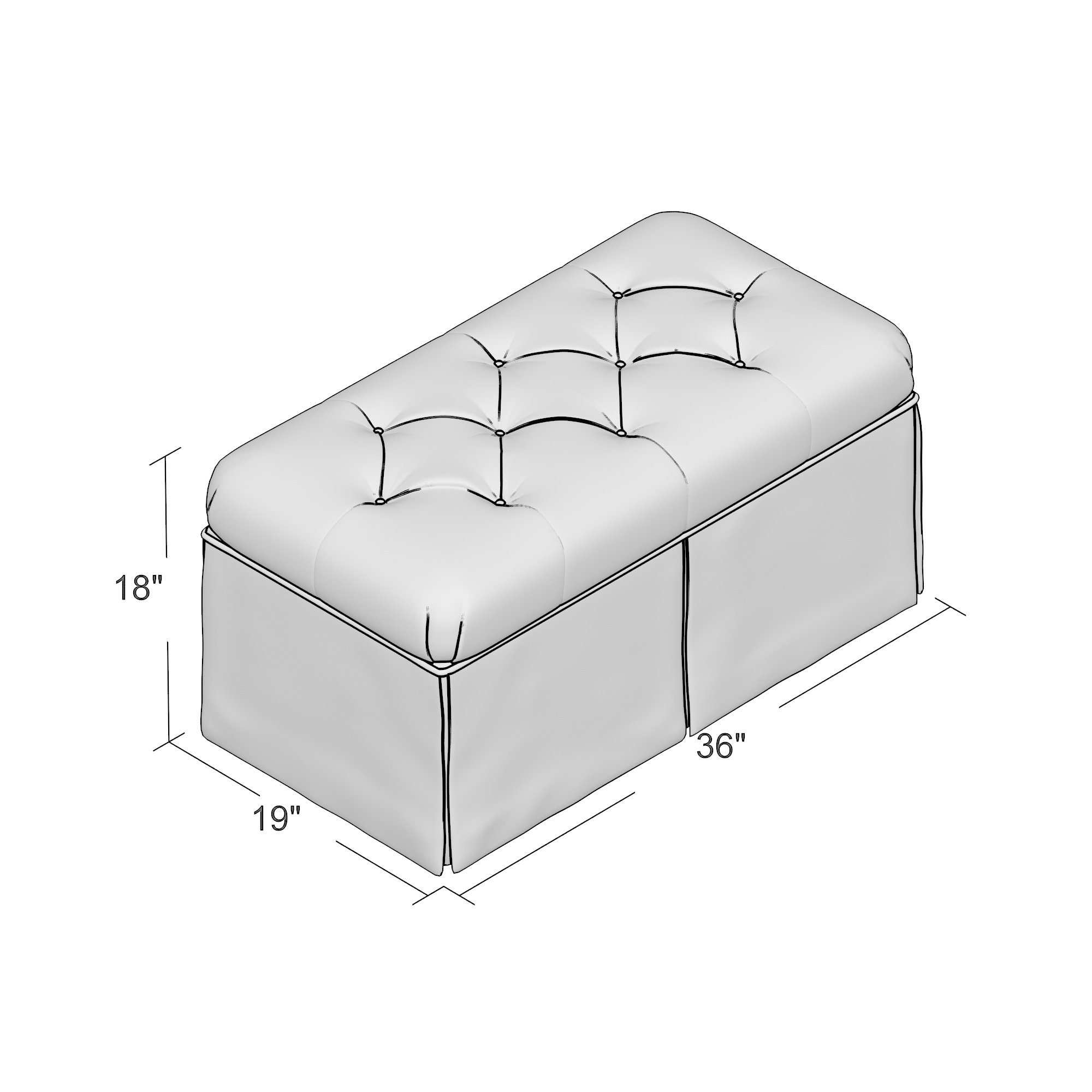 Alcott Hill Carter Skirted Storage Bench Wayfair