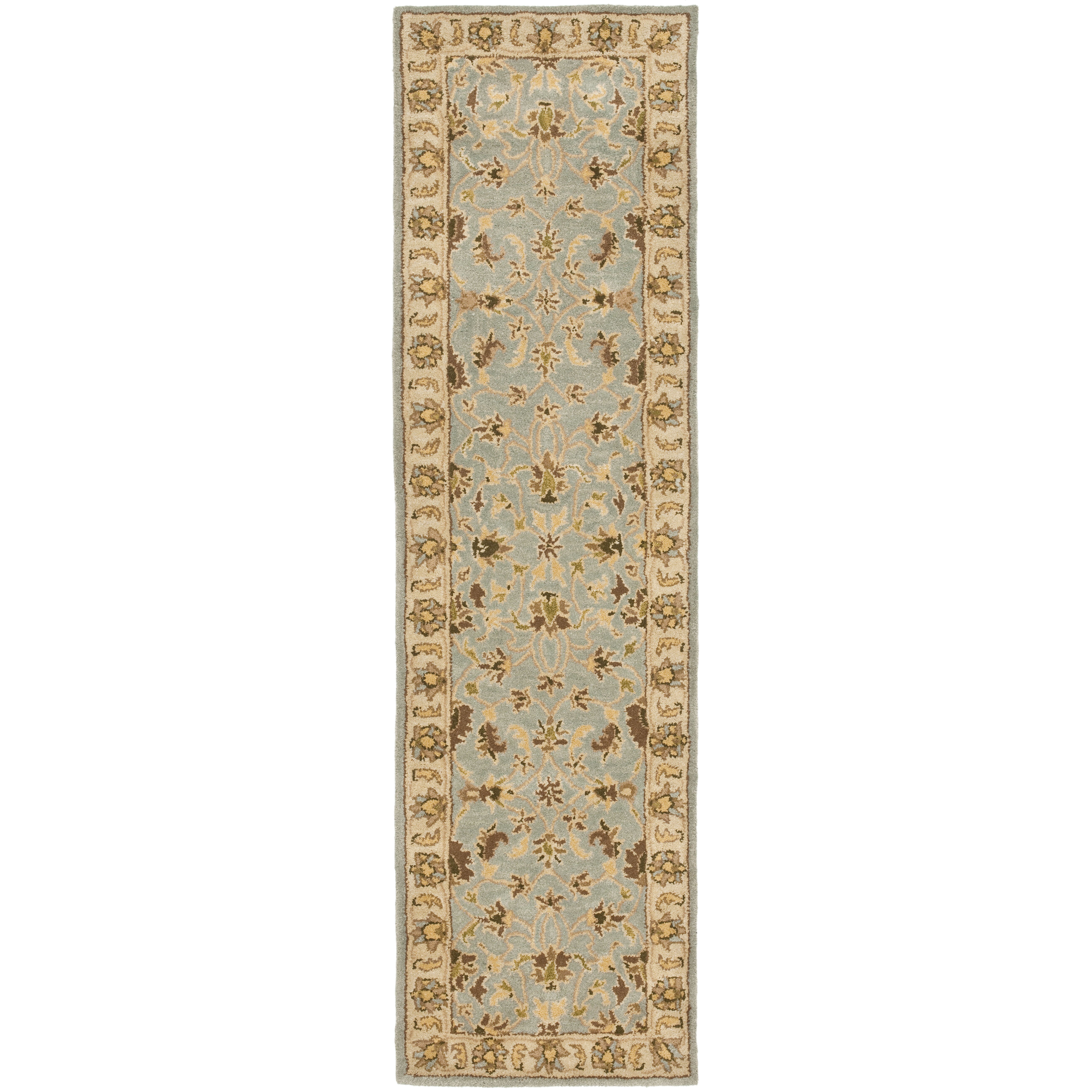 light blue and beige area rug