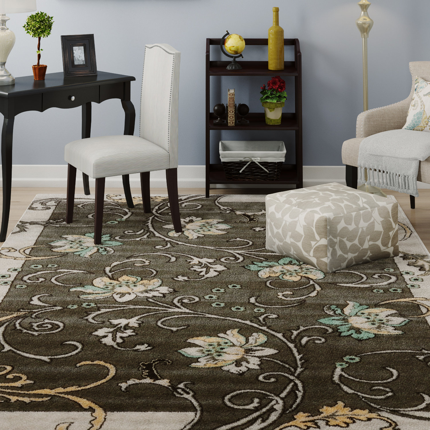 Charlton Home Sioux Falls Light Gray Area Rug & Reviews Wayfair