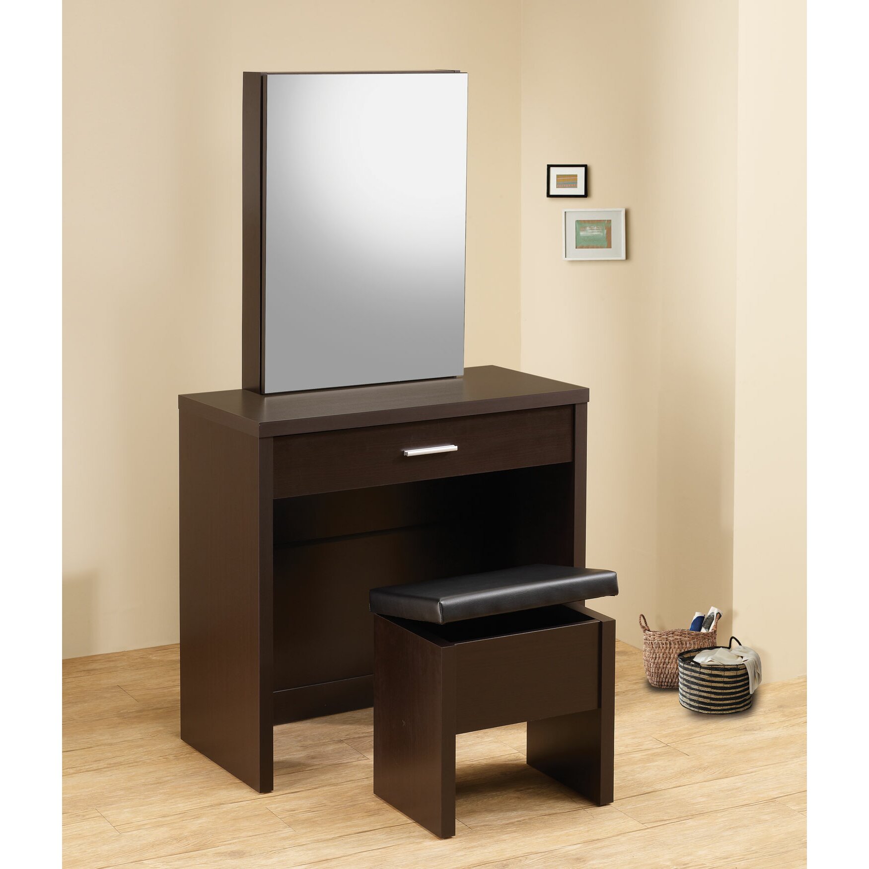 Brayden Studio Stirling Vanity Set with Mirror & Reviews | Wayfair Brayden Studio® Stirling Vanity Set with Mirror