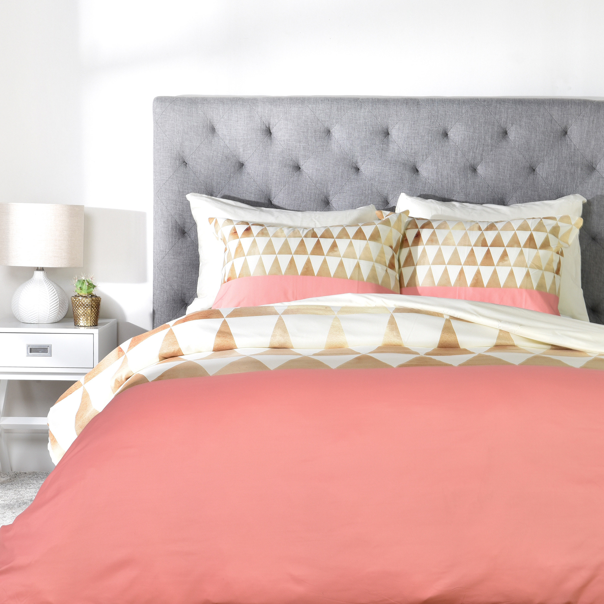 Brayden Studio Cloyd Gold Triangles Duvet Cover Reviews Wayfair Brayden Studio Reg Cloyd Gold Triangles Duvet Cover