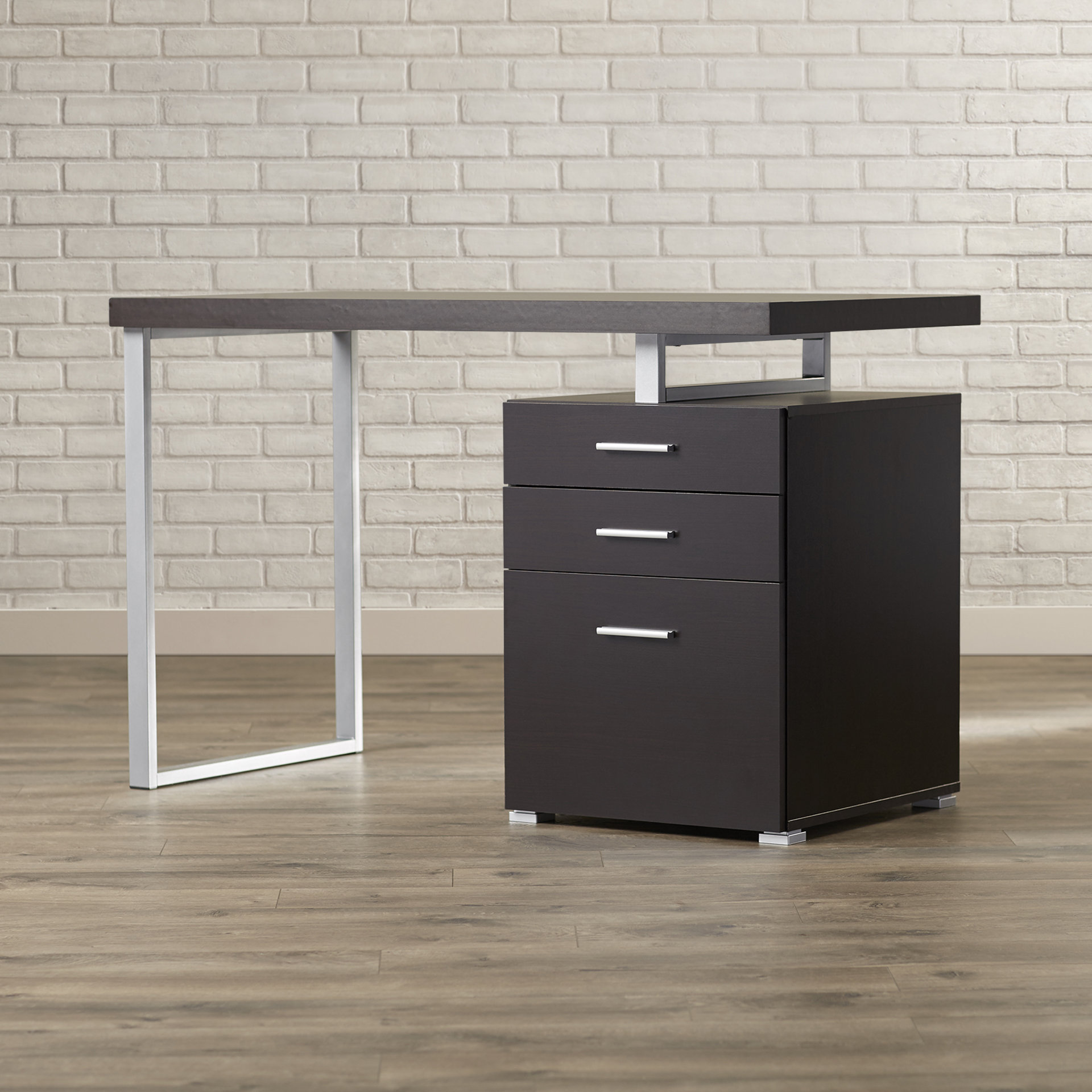 Brayden Studio Pascua 3 Space Storage Drawers Computer Desk & Reviews
