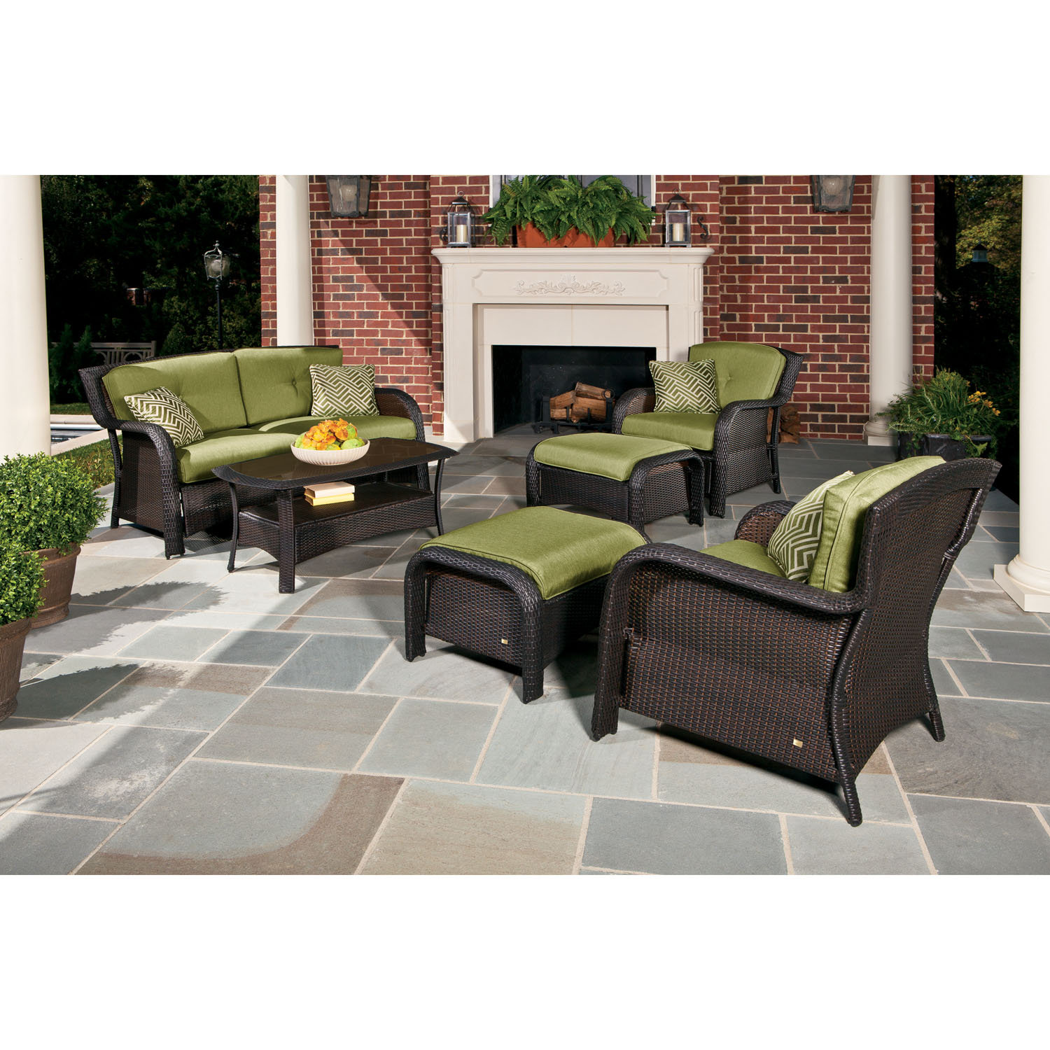 Wicker Patio Furniture Billington 6 Piece Lounge Seating Group With Cushions