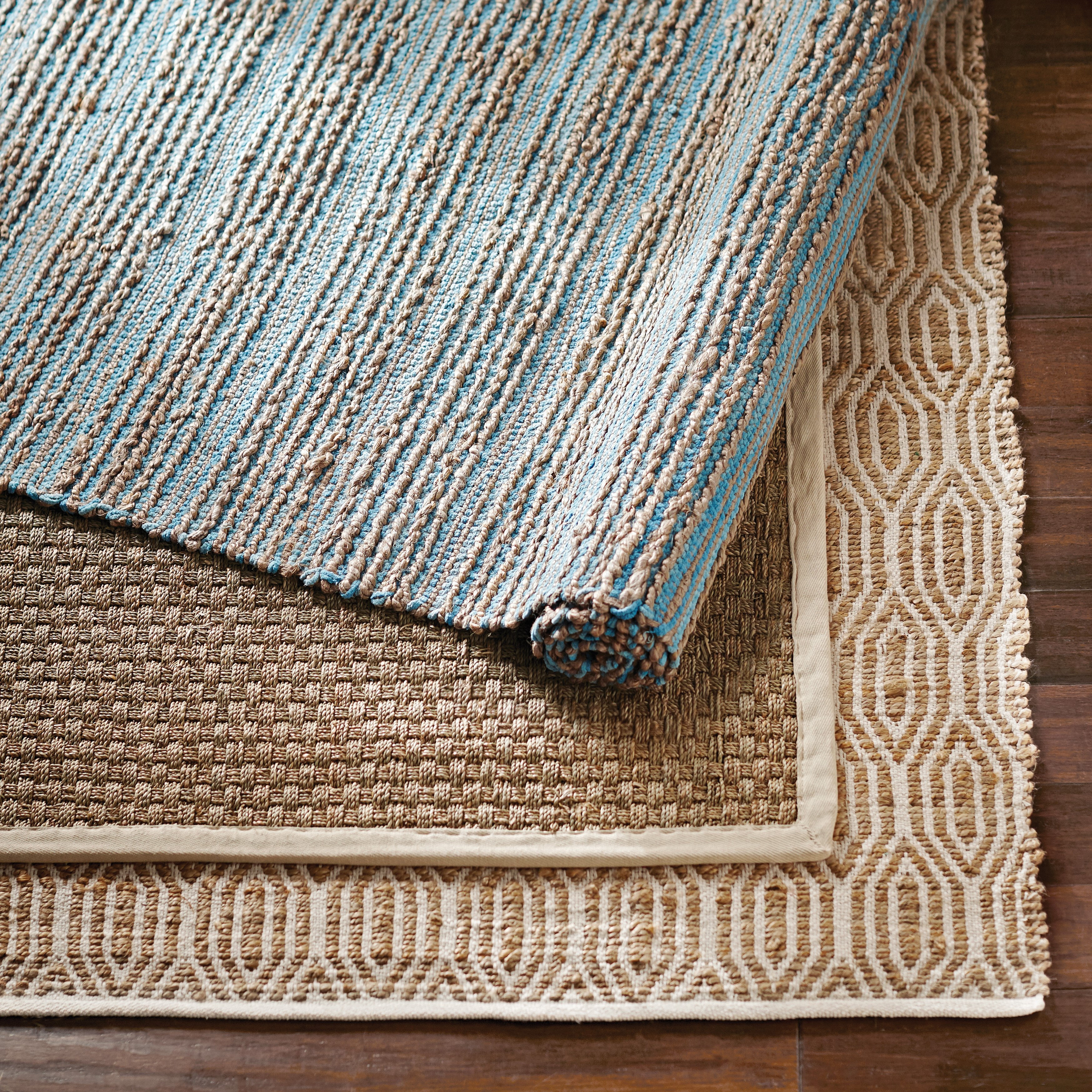 Wade Logan Sebastian HandWoven Aqua/Beige Area Rug & Reviews Wayfair