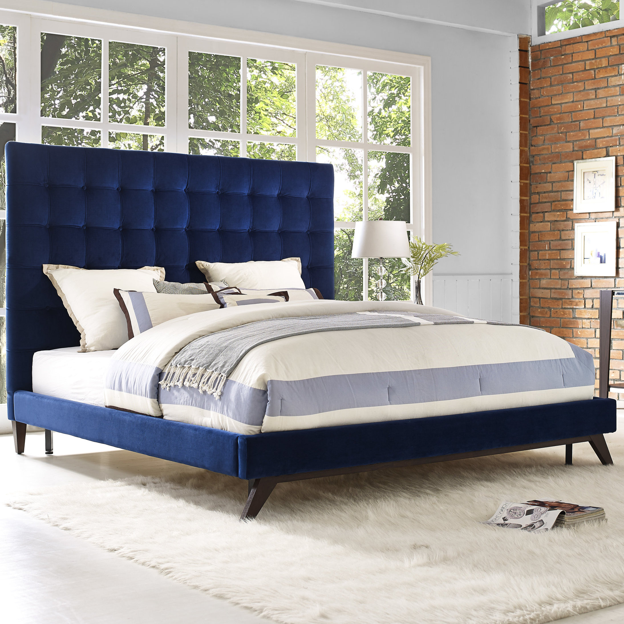 Wade Logan Tipton Upholstered Platform Bed & Reviews Wayfair