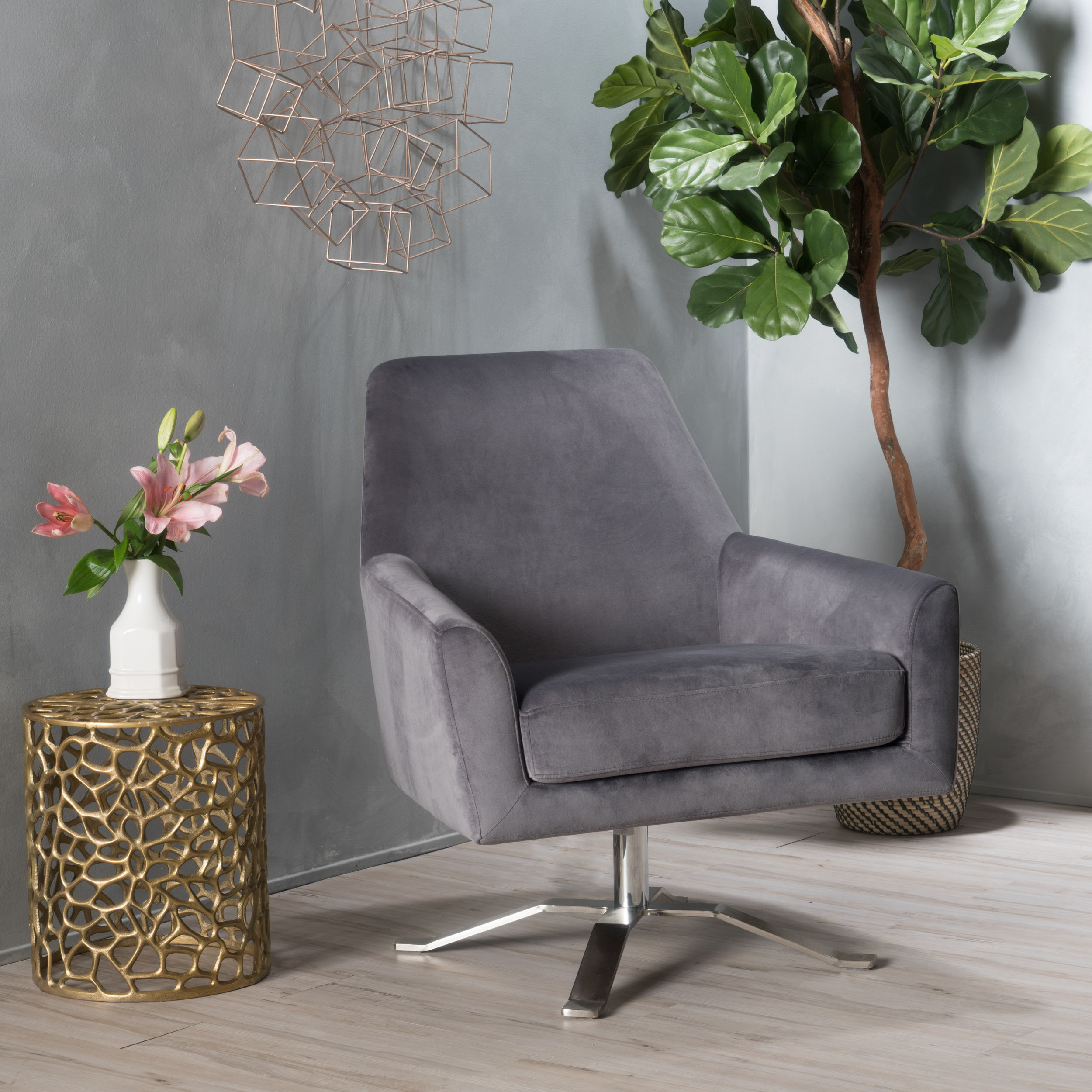 Wade Logan Edmund Swivel Club Chair & Reviews | Wayfair