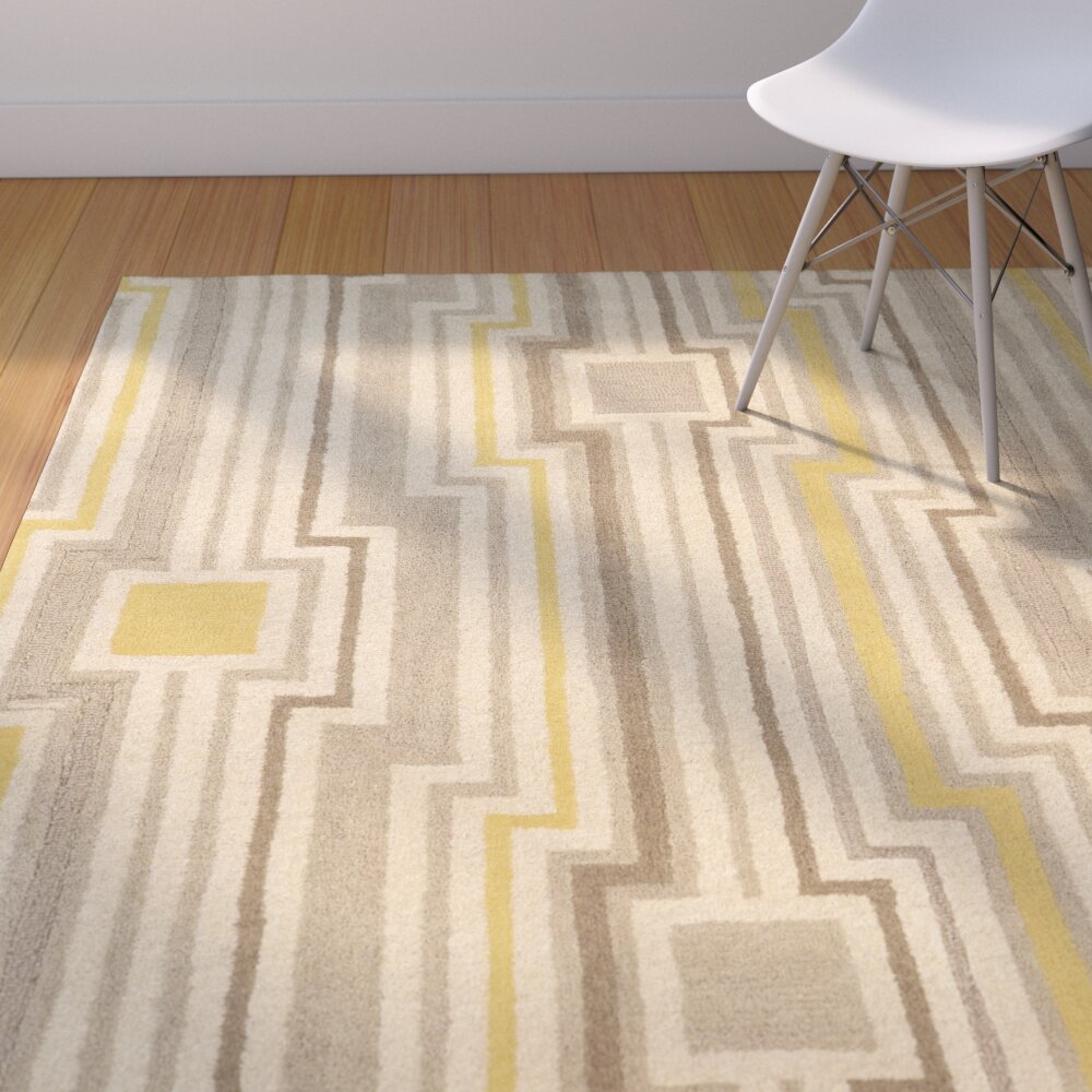 Langley StreetÃ¢Â„Â¢ Manchester Hand-Tufted Beige/Gray/Yellow Area Rug ... - Langley Street™ Manchester Hand-Tufted Beige/Gray/Yellow Area Rug