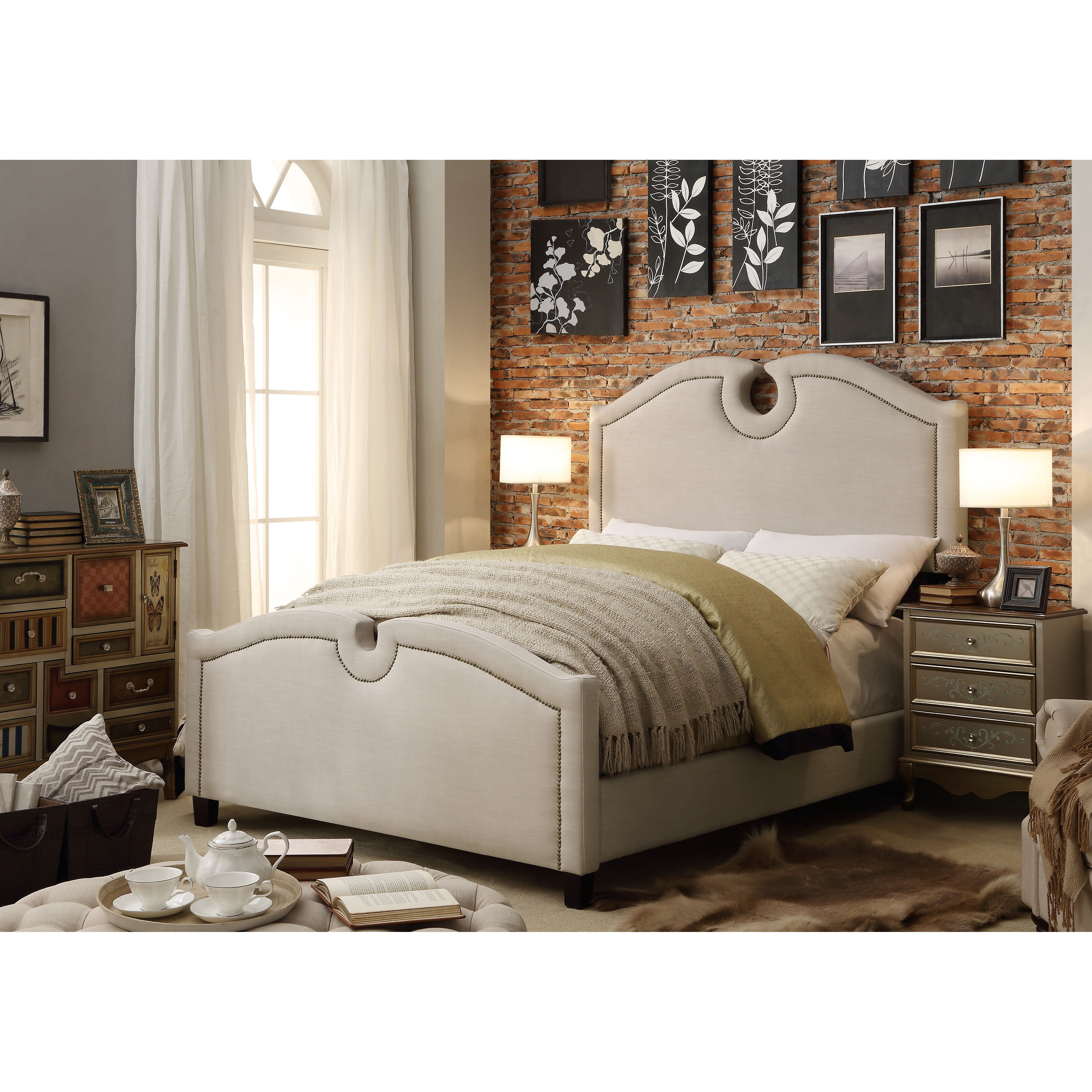 Mulhouse Furniture Elio Queen Upholstered Panel Bed ...