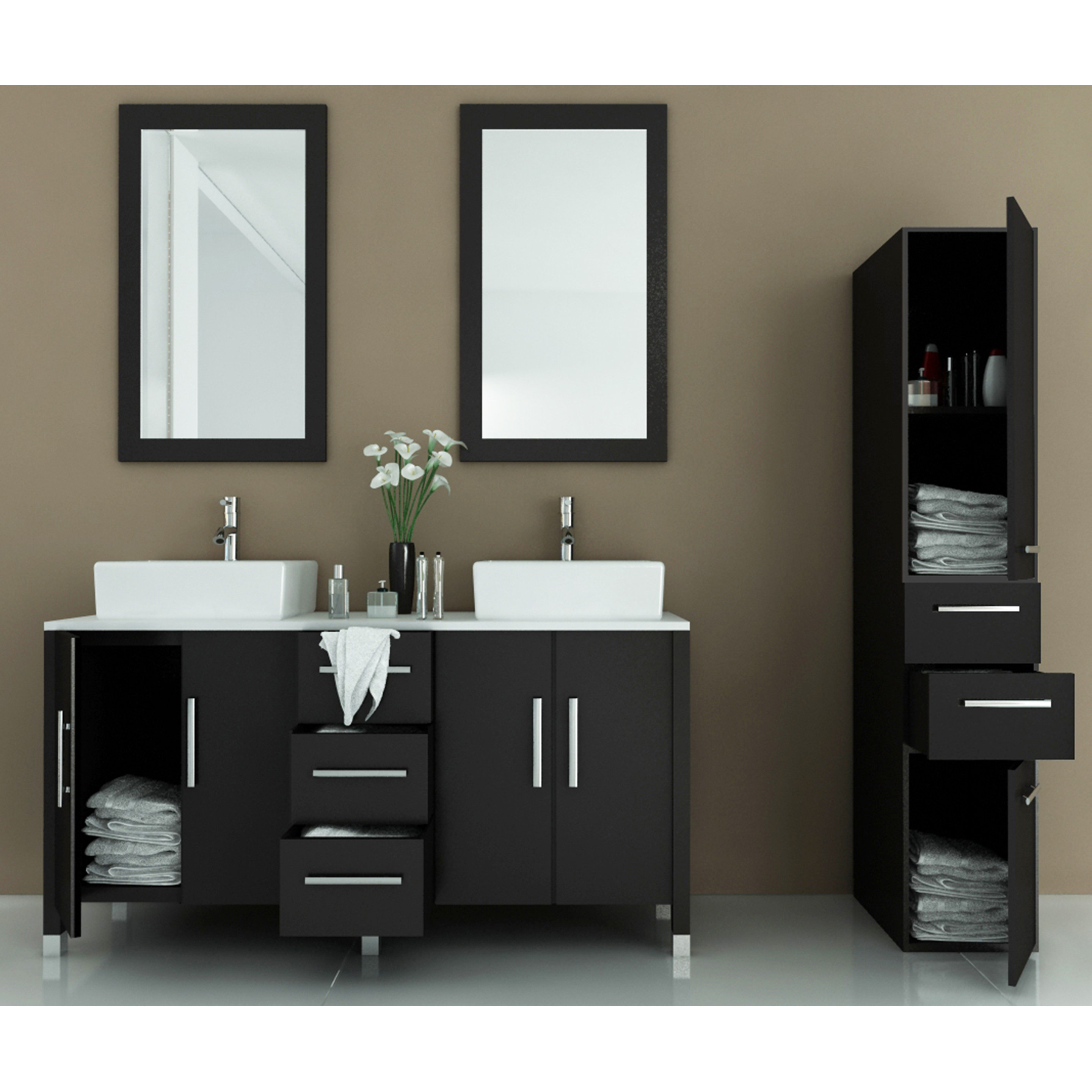 Jwh Living Sirius 59 Double Bathroom Vanity Set Reviews Wayfair Jwh Living Sirius 59 Quot Double Bathroom Vanity Set