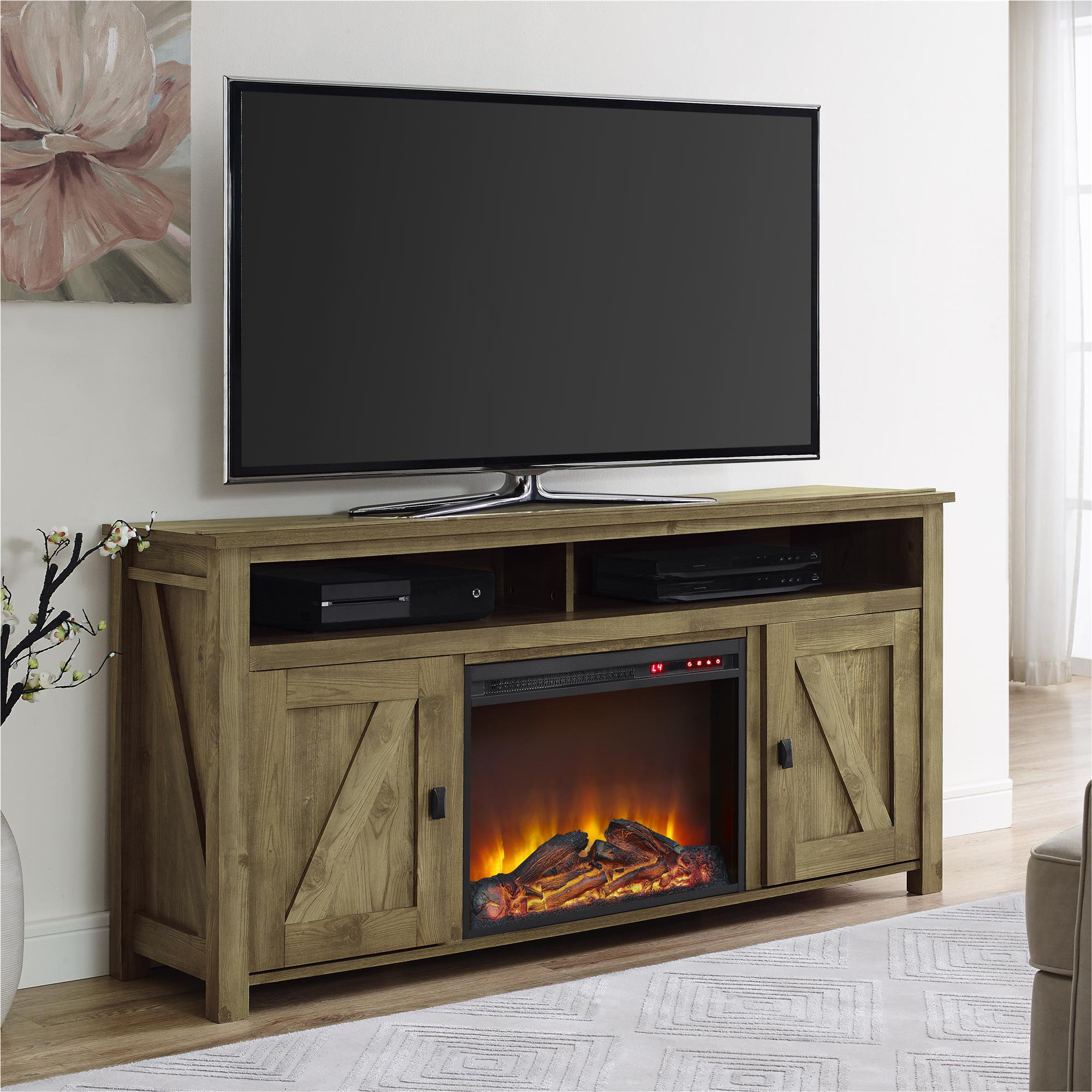 August Grove Gilby TV Stand with Electric Fireplace  Reviews  Wayfair