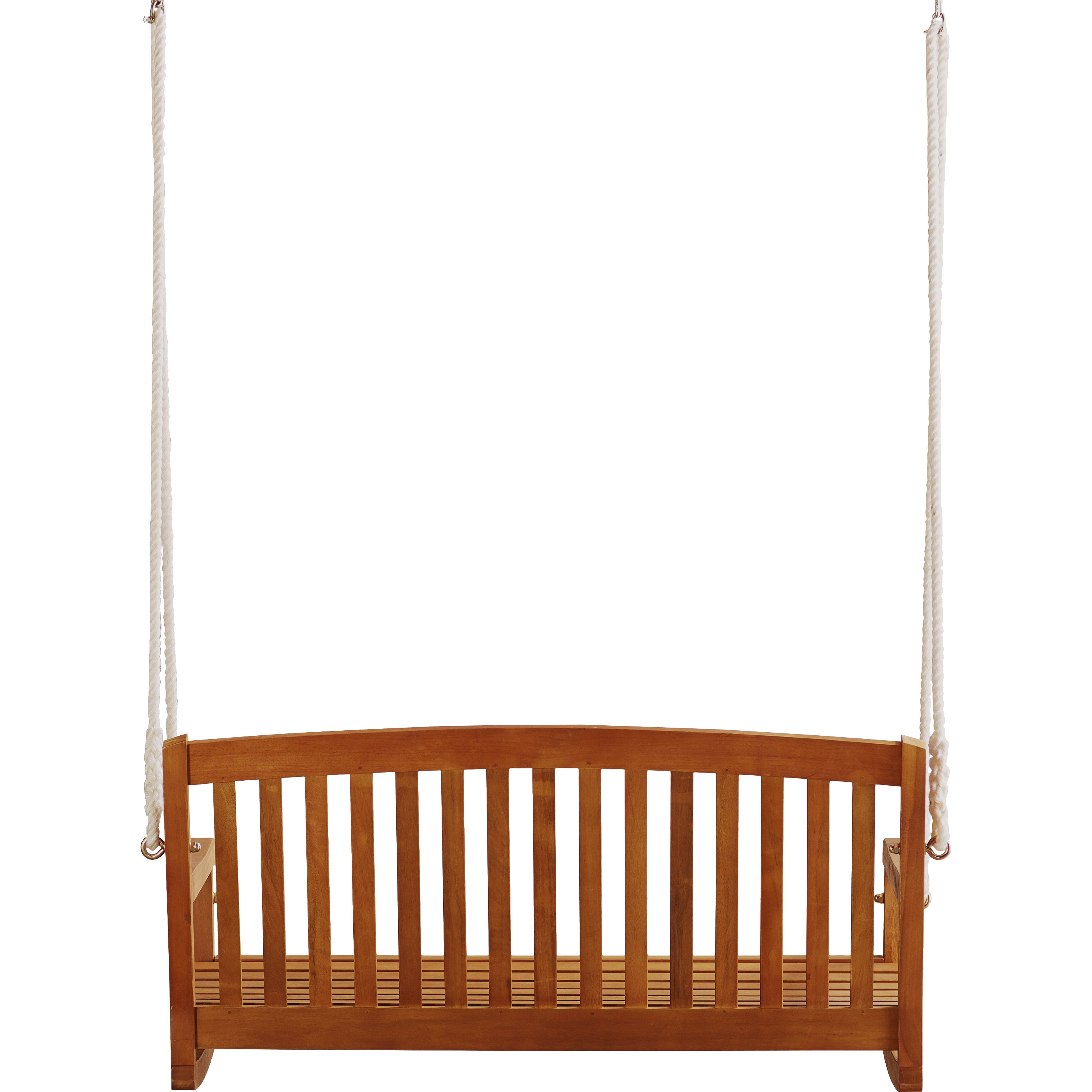 Beachcrest Home Portland Hardwood Hanging Porch Swing with Rope