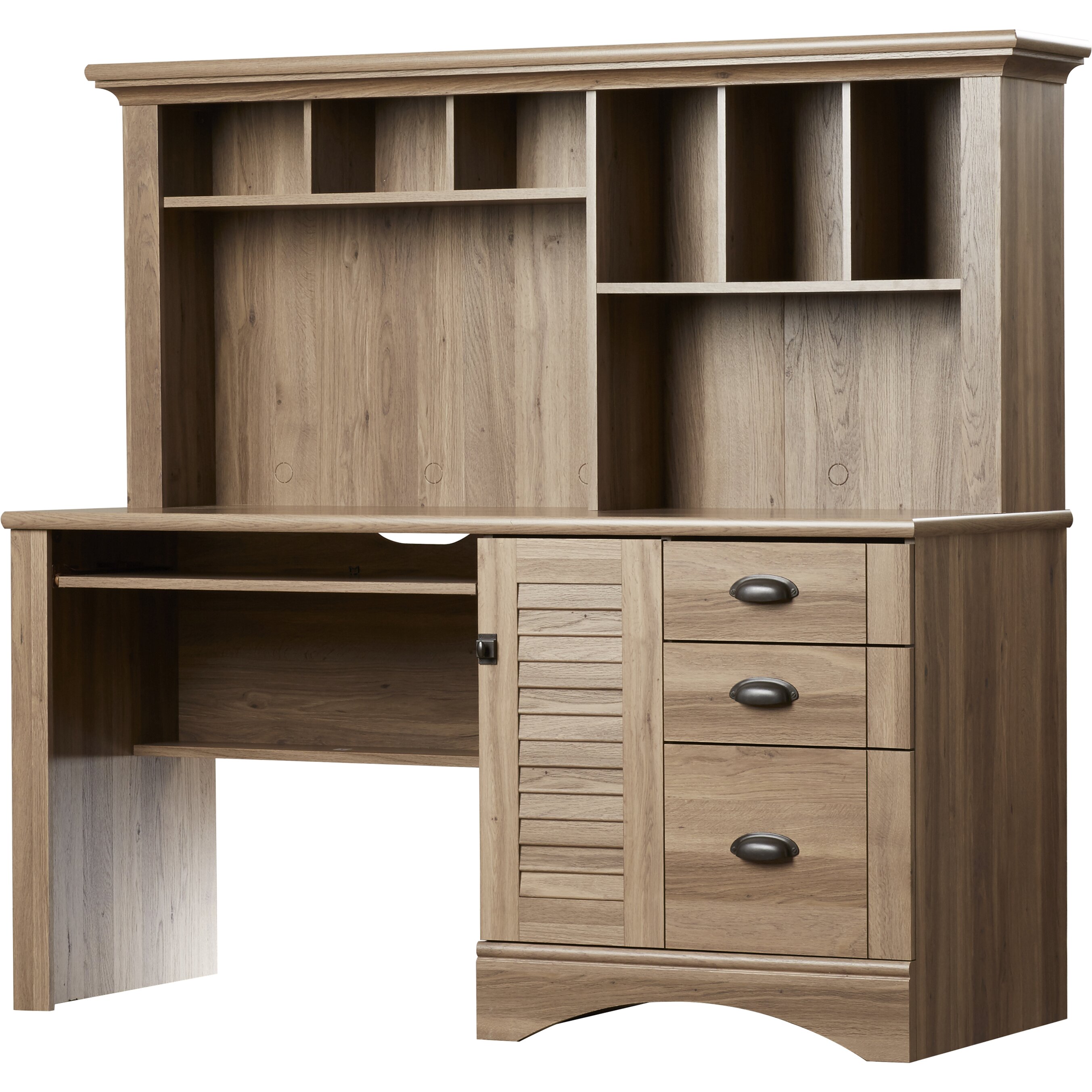 Beachcrest Home™ Pinellas Rectangular Computer Desk with Hutch and