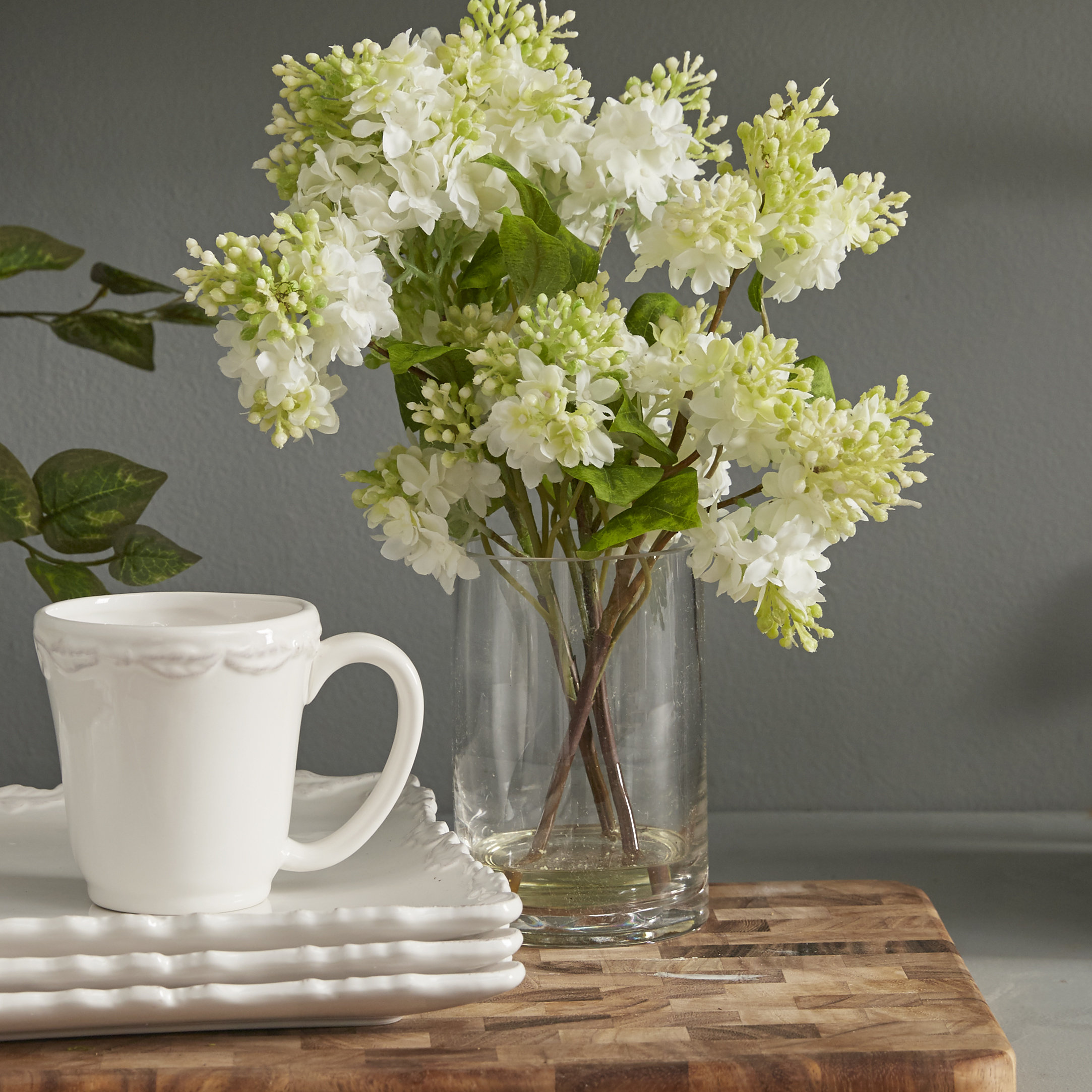 Beachcrest Home Quincy Lilac Silk Flower Arrangement in Vase & Reviews