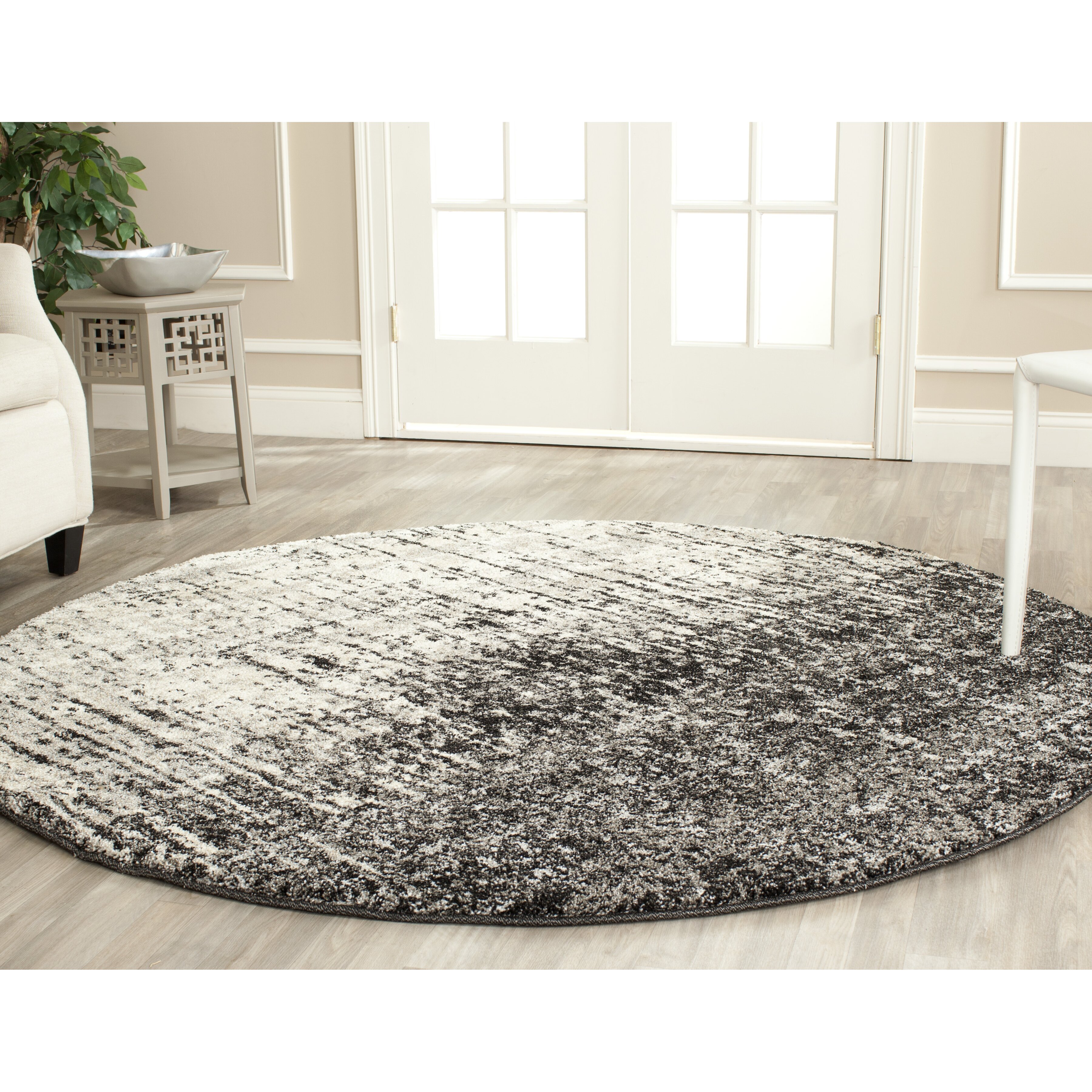 black and grey area rug