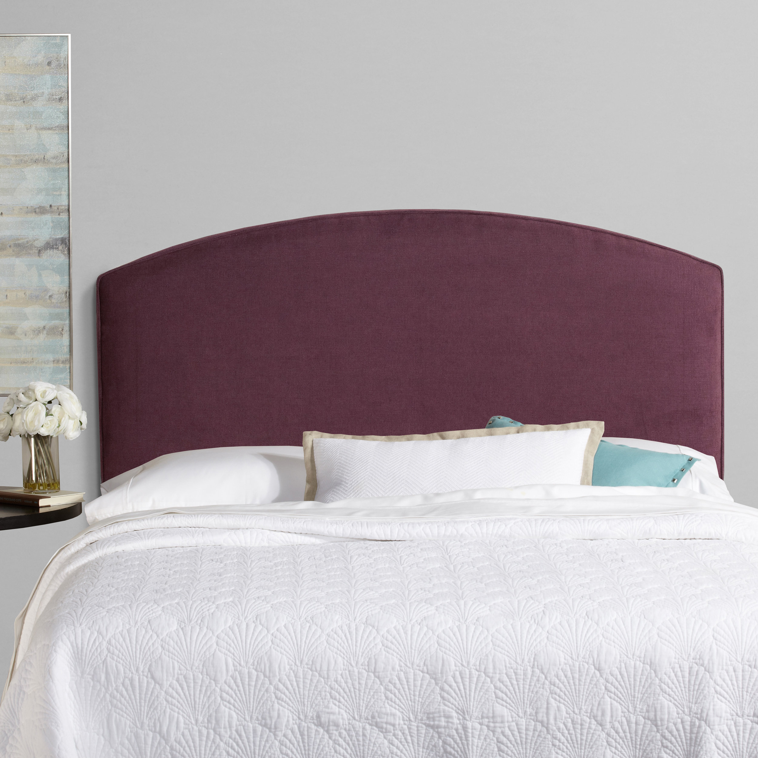 House of hampton kara curved upholstered panel headboard