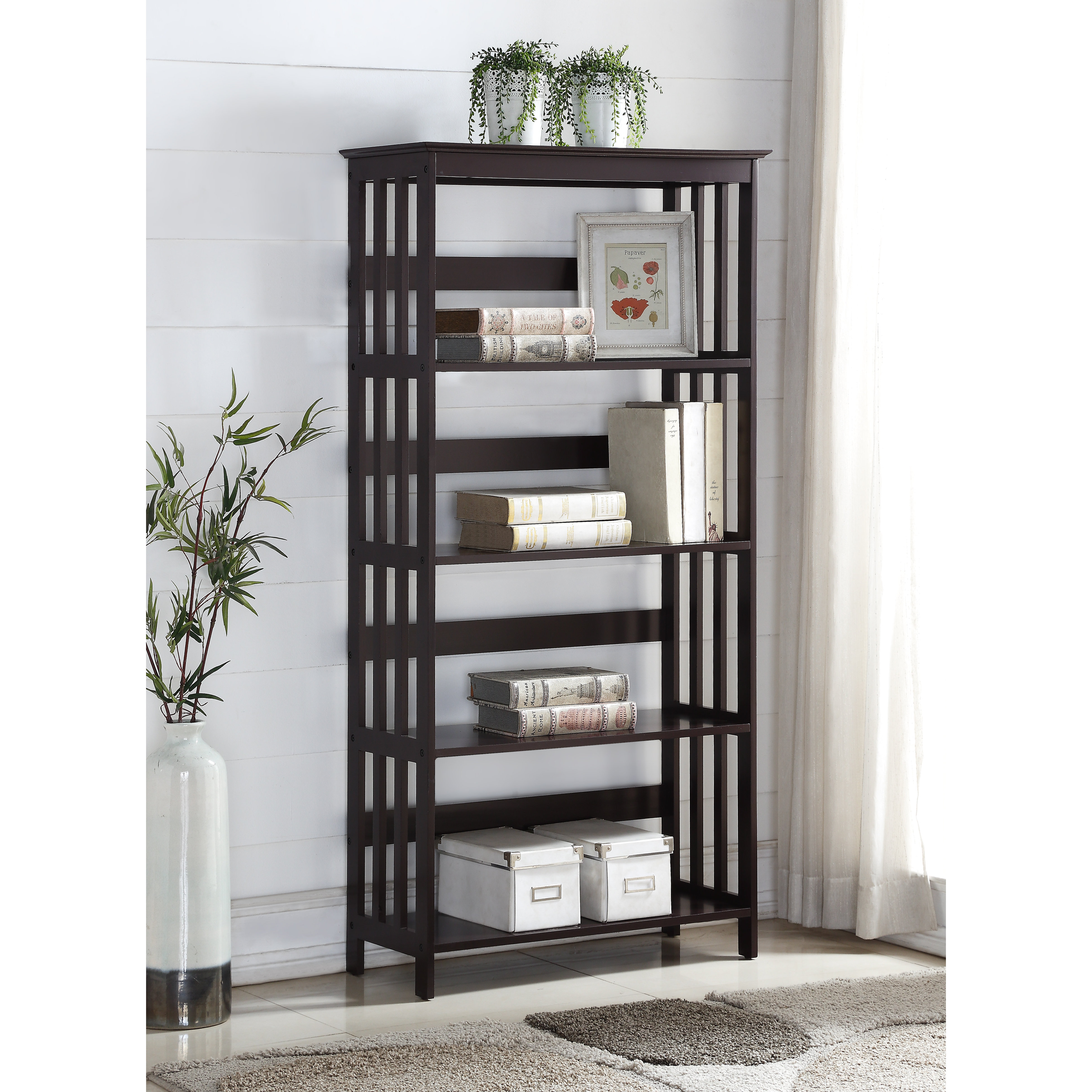 Roundhill Furniture 60" Etagere Bookcase & Reviews | Wayfair