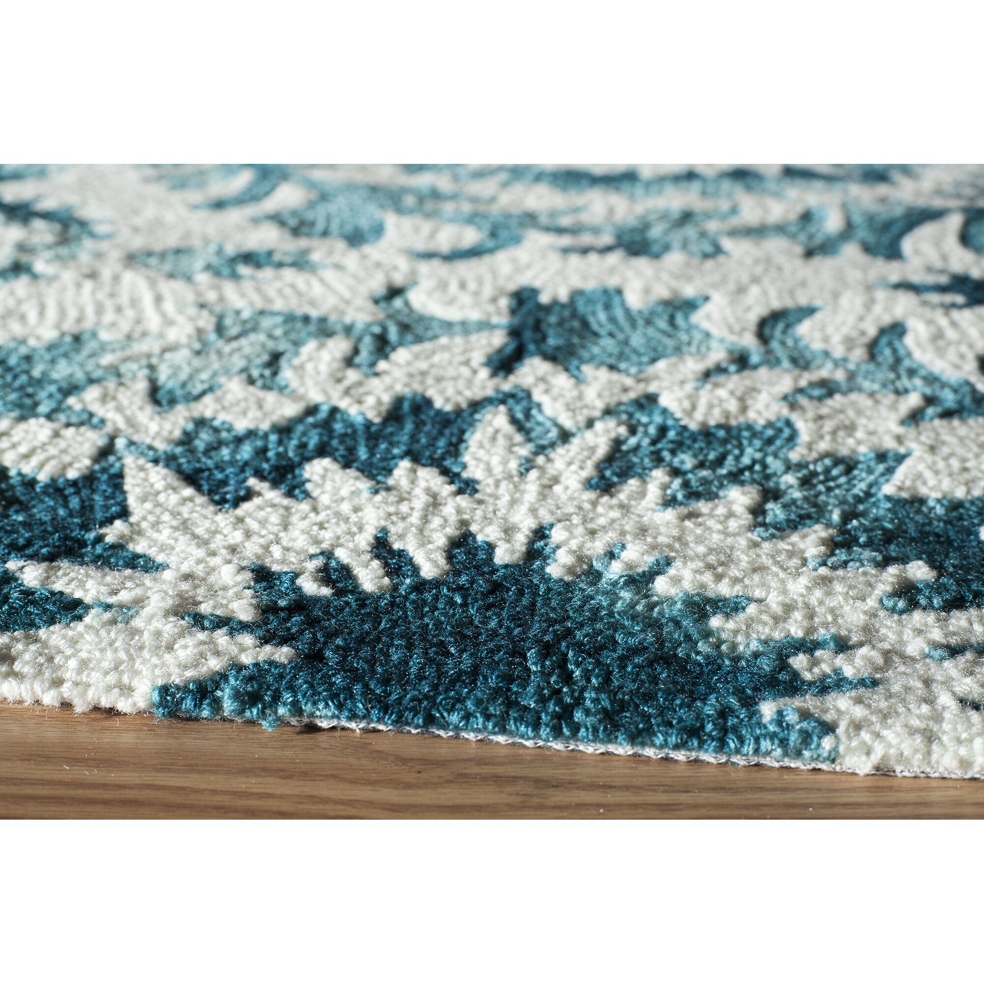 teal and white area rug