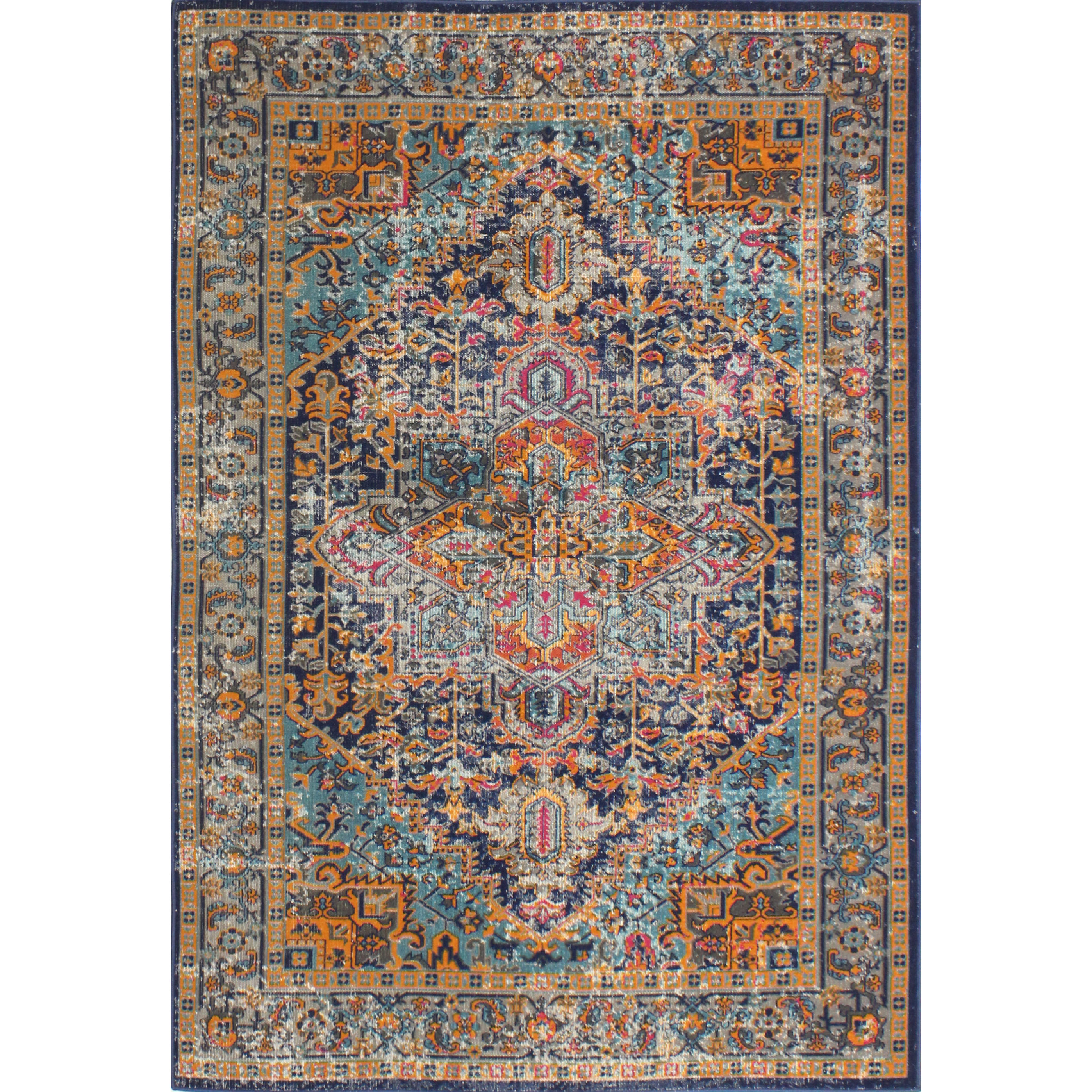 Roddin Dark Blue Area Rug Joss & Main