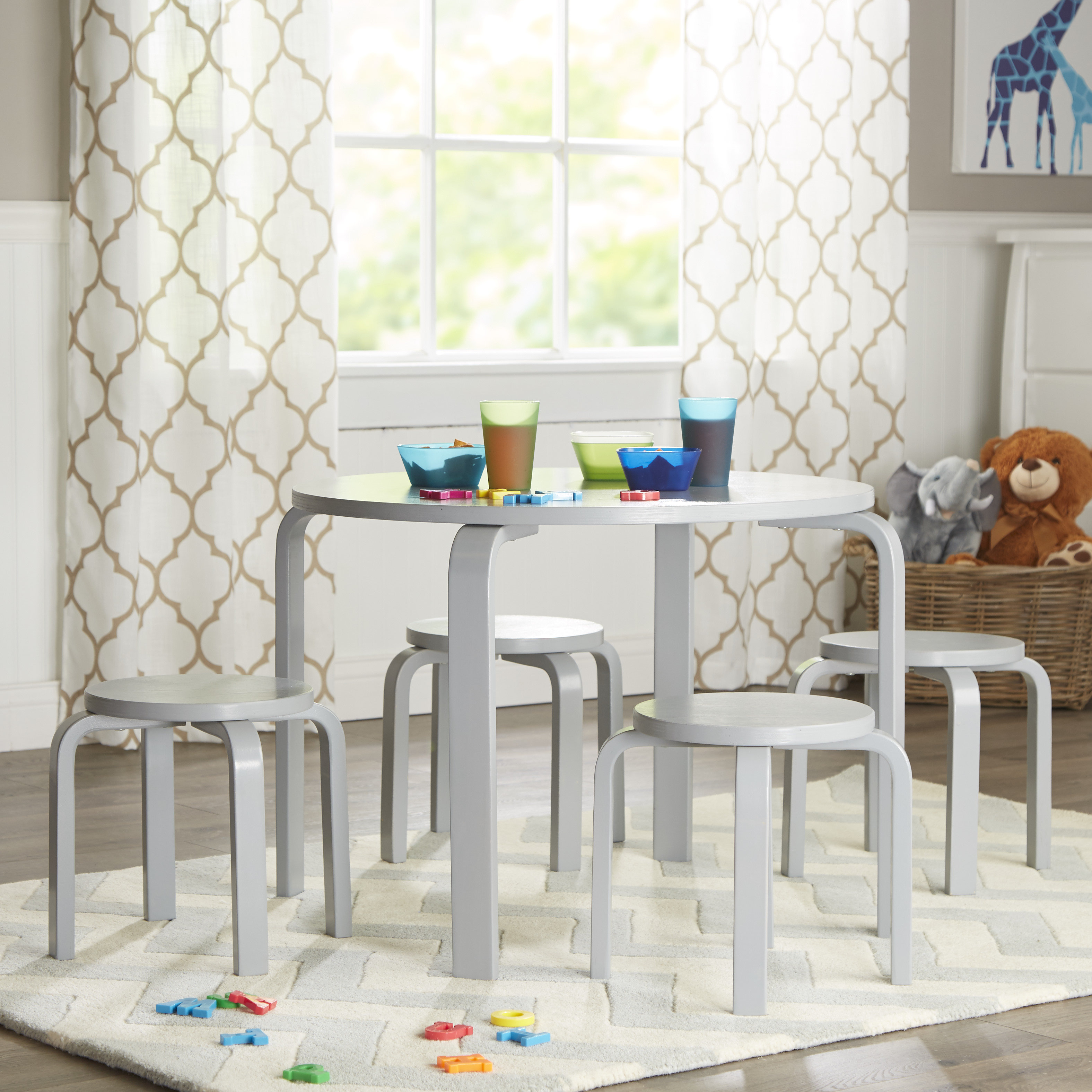 Anrey Kids 5 Piece Round Table And Stool Set Reviews Allmodern Viv Rae Trade Anrey Kids 5 Piece Round Table