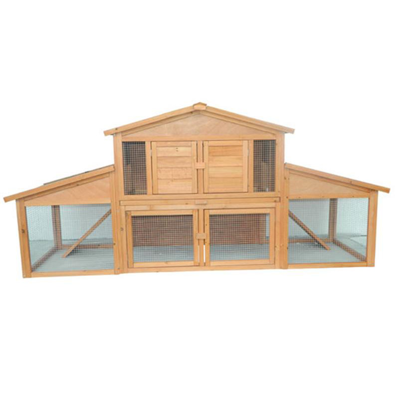 Pawhut Large Bunny Rabbit Hutch/Chicken Coop with Large Outdoor Run