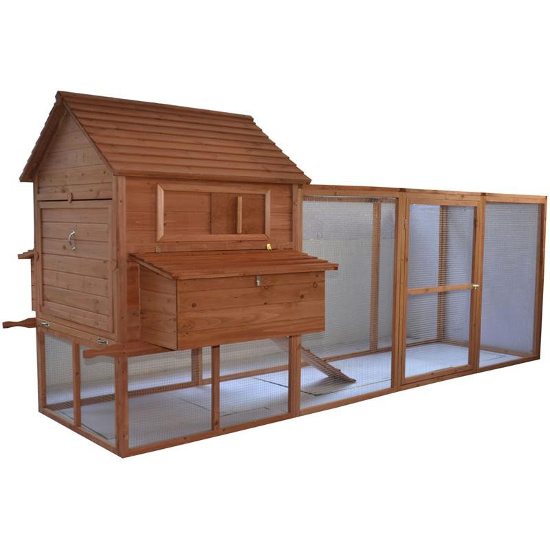 Pawhut Large Backyard Hen House Chicken Coop with Long Run & Reviews