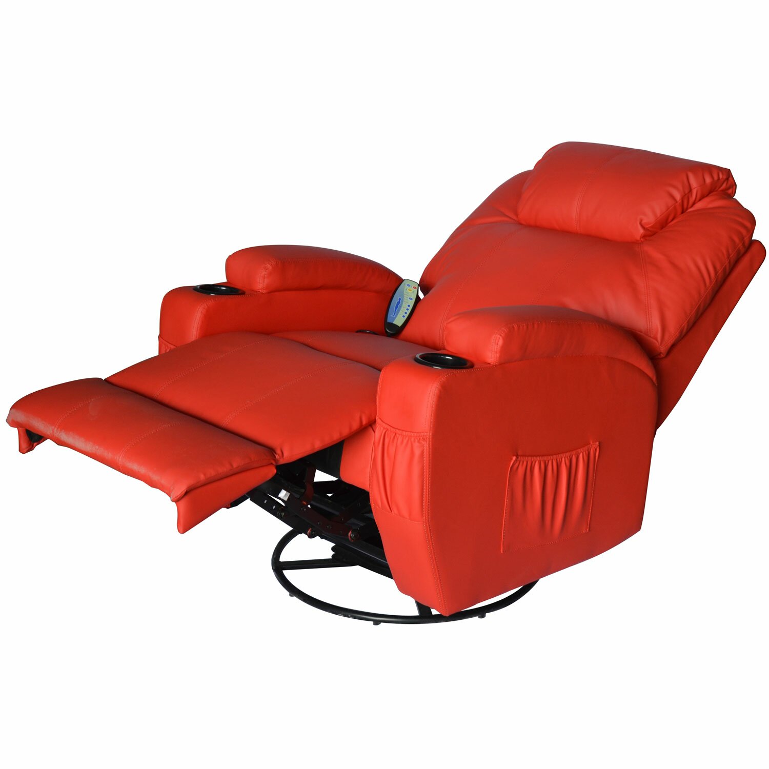 Outsunny HomCom Deluxe Heated Vibrating Vinyl Leather Massage Recliner ...