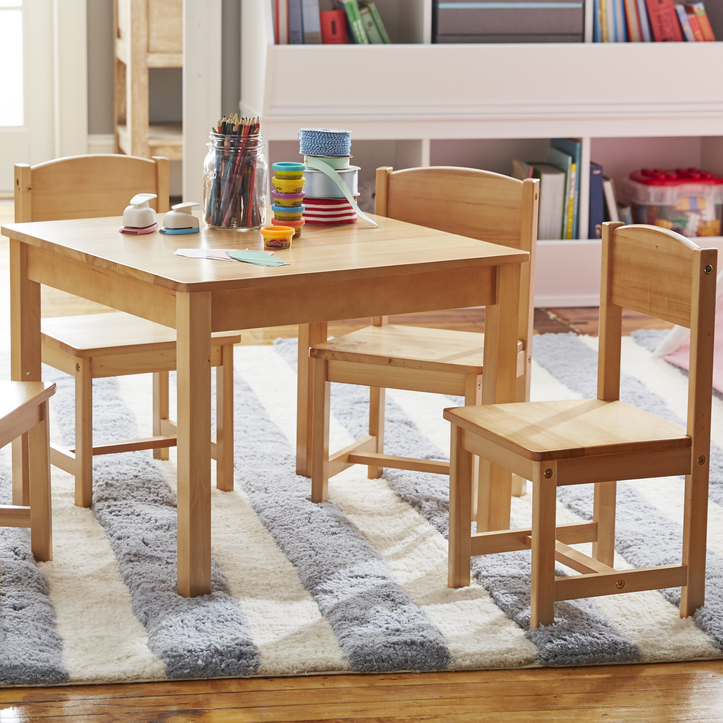 KidKraft Farmhouse Kids 5 Piece Square Table and Chair Set & Reviews