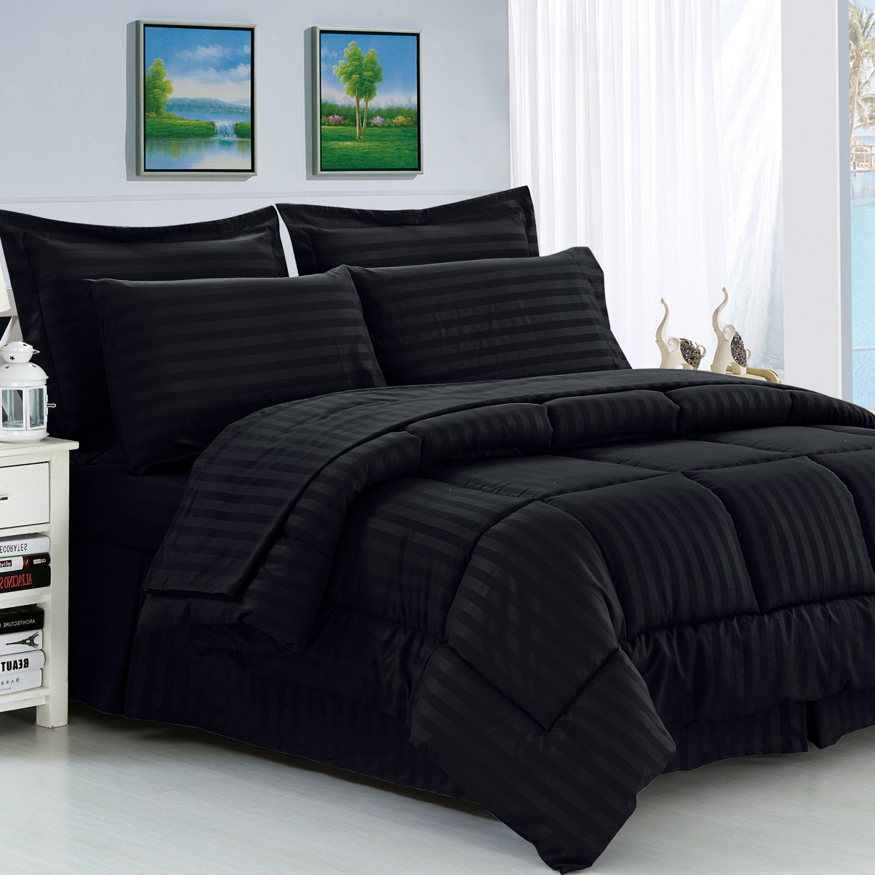 ELEGANT COMFORT 8 Piece Reversible Comforter Set & Reviews Wayfair